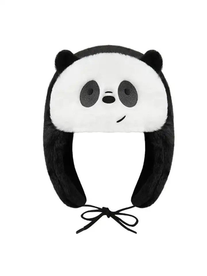 Other Ushanka Hat Black White Panda Cap Trapper Size ONE SIZE - 1 Thumbnail