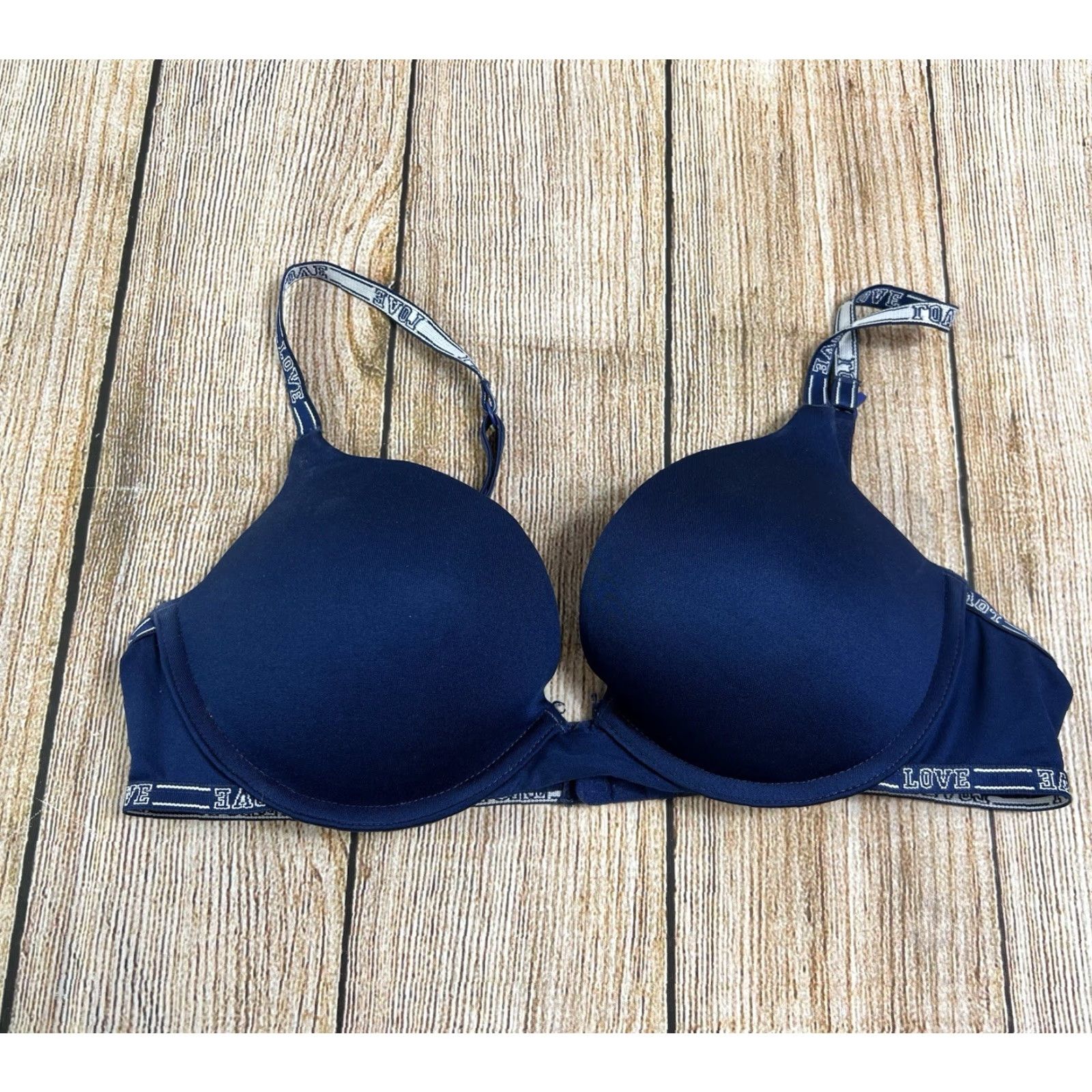 Vintage SO Intimates Love Bra Blue 36A Women Cup A T-Shirt Bra Adjustable Strap Good pre owned 90s? Size ONE SIZE - 2 Thumbnail