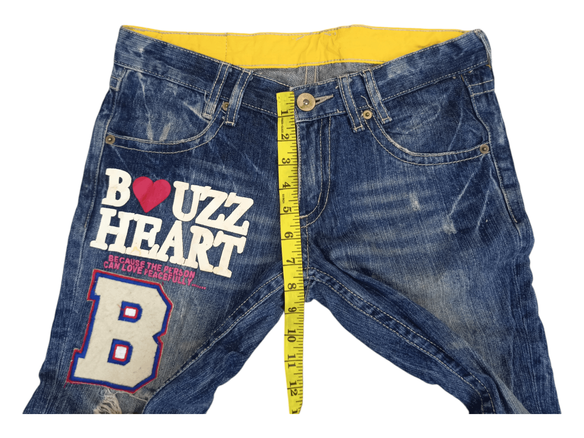 Japanese Brand BUZZSPUNKY Big Blowout Patched Distressed Flare Jeans Size US 29 - 17 Thumbnail