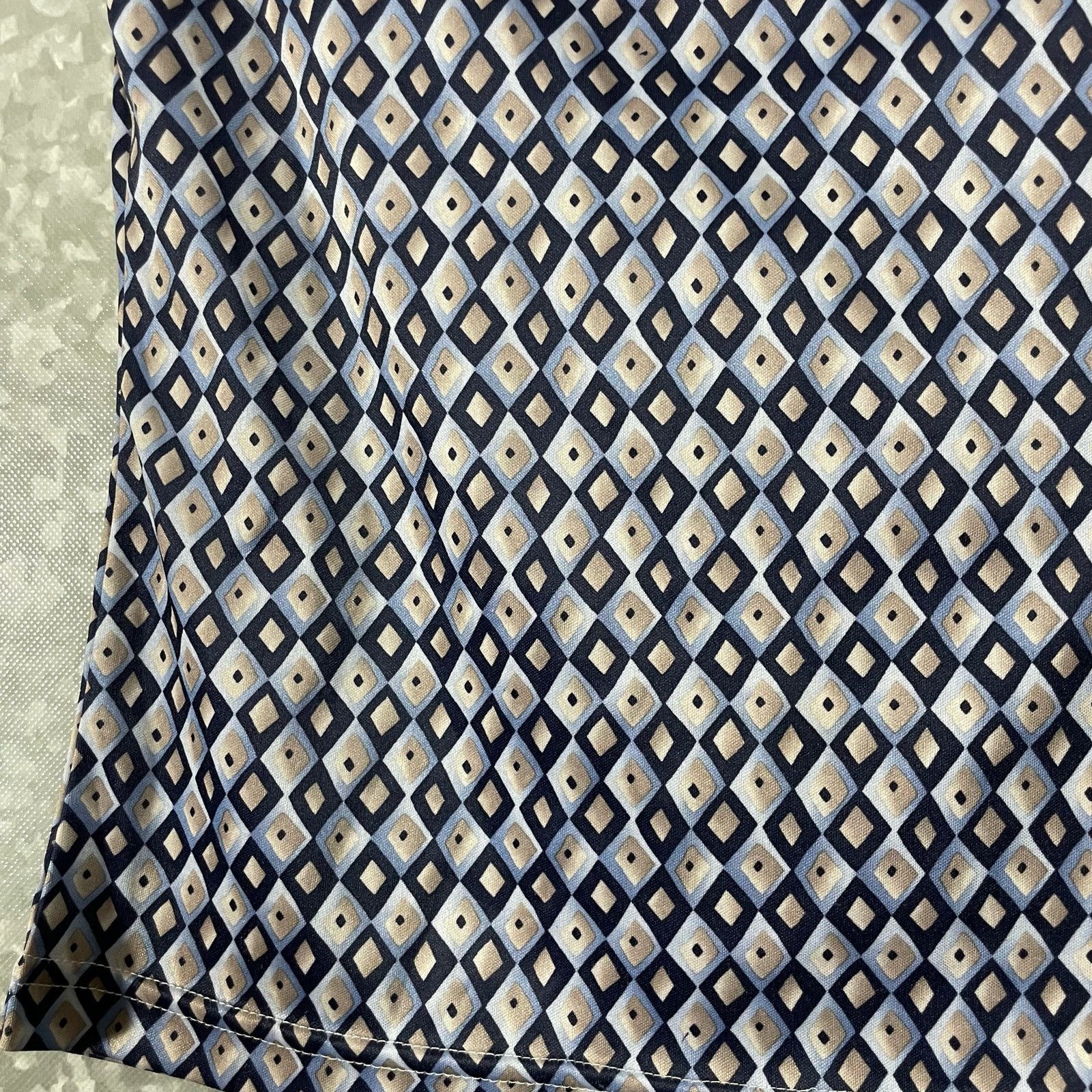 Vintage Mardi Gras Vintage Blue Diamond Patterned Collared Top - S/M Size M / US 6-8 / IT 42-44 - 4 Thumbnail