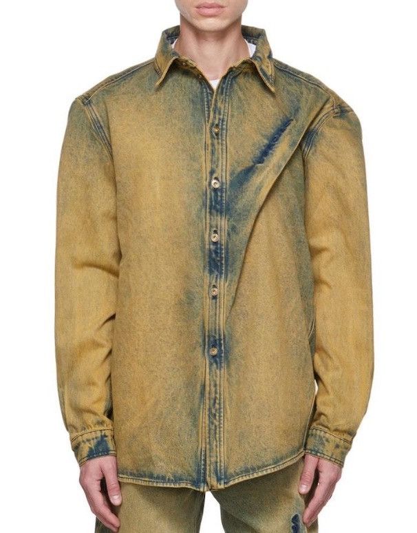 Y/Project Y/PROJECT Beige Pinched Denim Shirt Size US XXL / EU 58 / 5 - 4 Thumbnail
