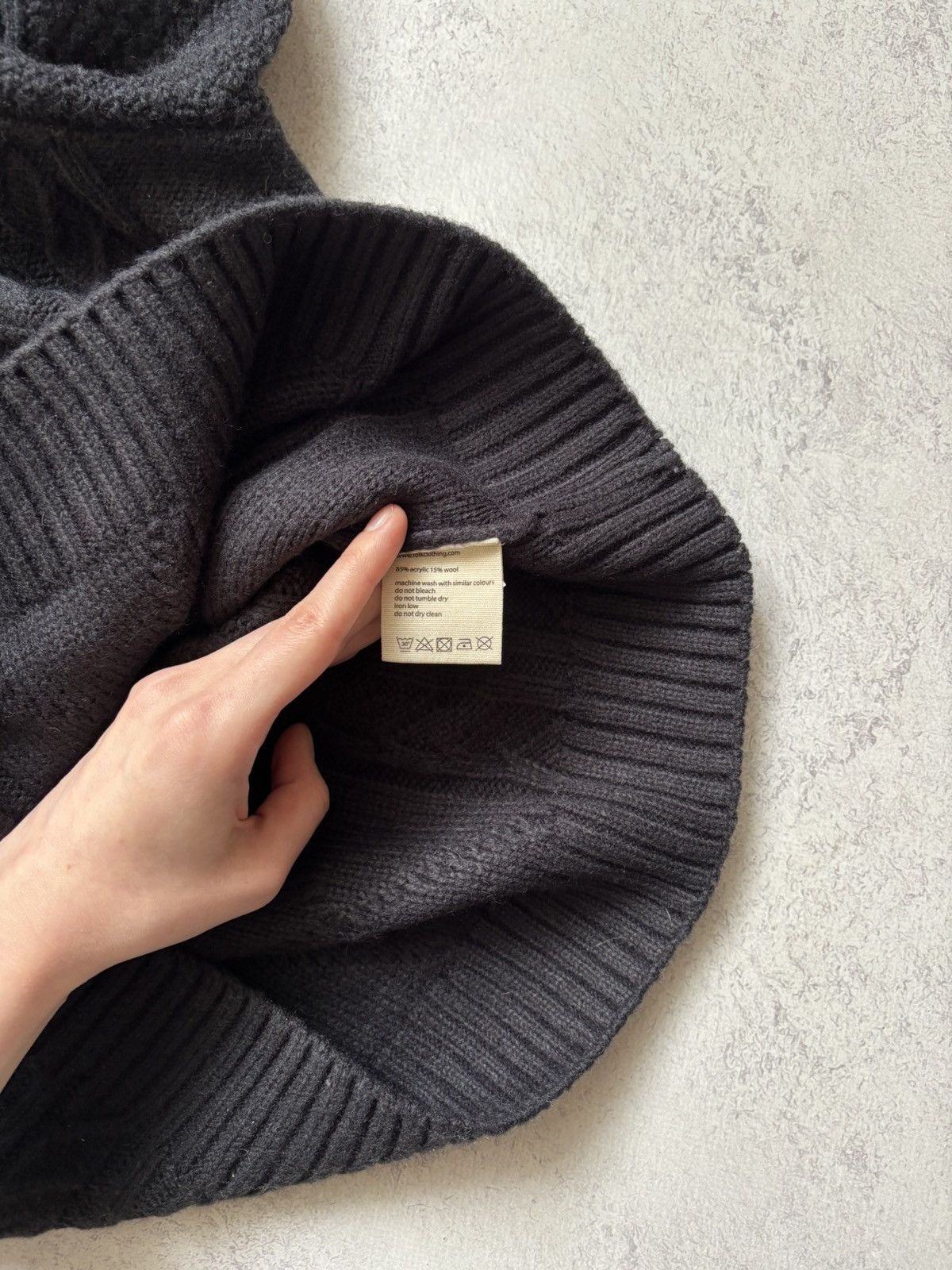 Folk Folk Dark Grey Cable Roll Neck Jumper Knit Sweater Size 4 Size US S / EU 44-46 / 1 - 7 Thumbnail
