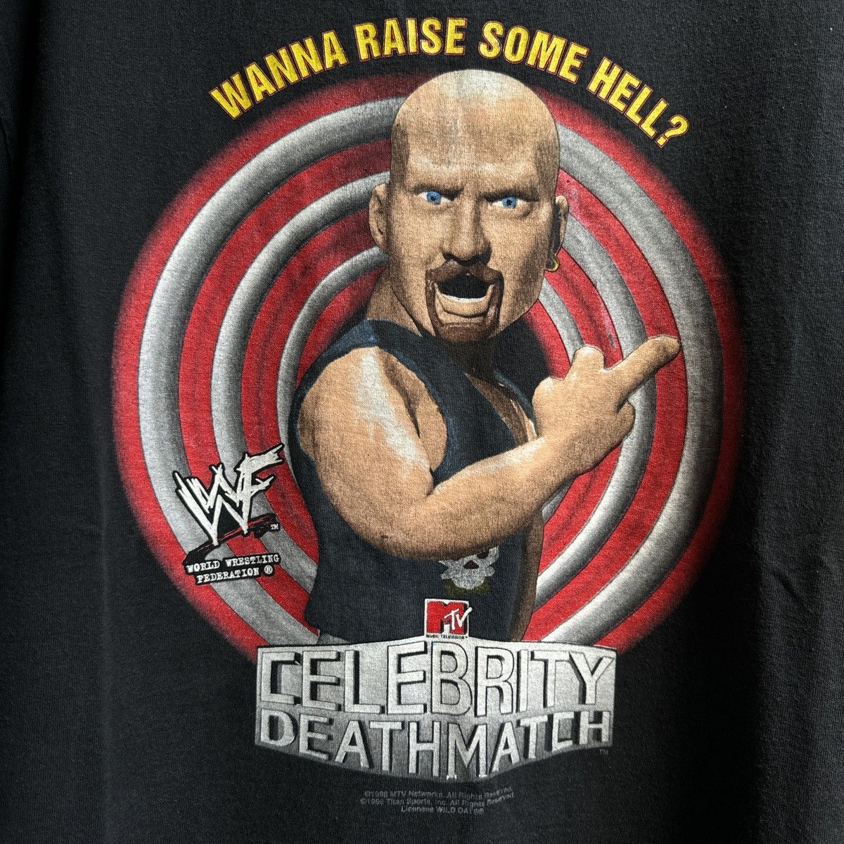 Other WWF Stone Cold MTV Celebrity Deathmatch 90s Vintage T-shirt Size US XL / EU 56 / 4 - 4 Thumbnail