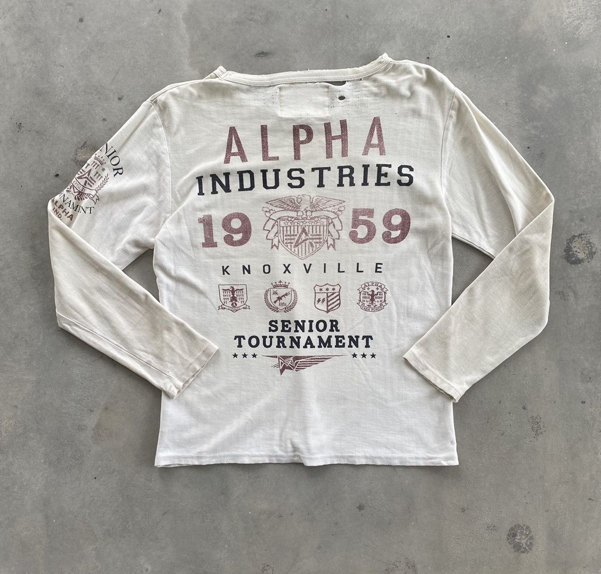 Alpha Industries × Vintage VINTAGE DISTRESSED ALPHA INDUSTRIES INC LS TEE Size US M / EU 48-50 / 2 - 6 Thumbnail