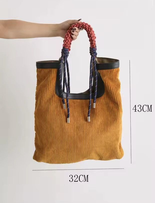 Other Retro Corduroy Vintage Style Capacity Office Core Bag Size ONE SIZE - 7 Thumbnail