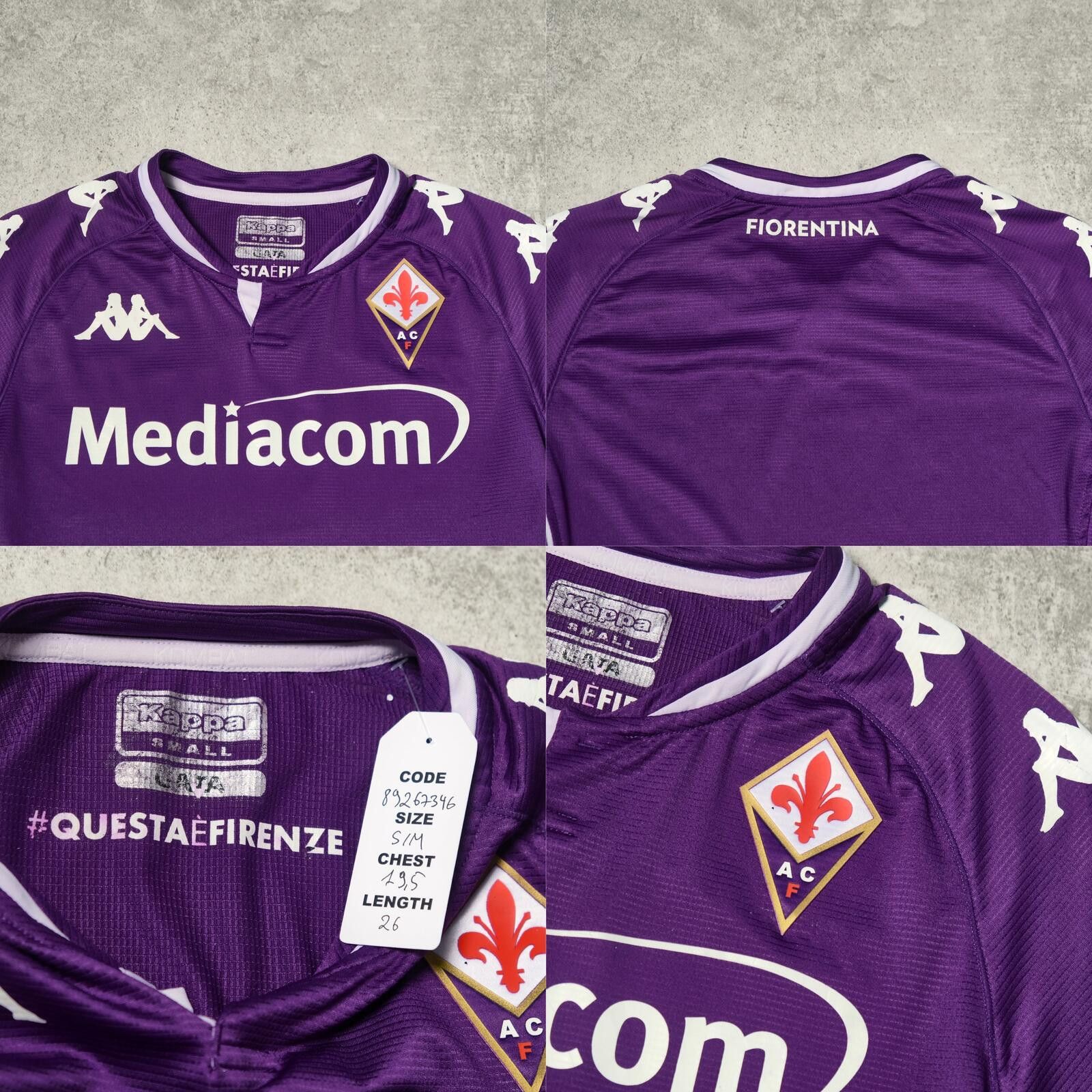 Kappa 2020/21 Fiorentina Home Shirt Kappa (S/M) Size US M / EU 48-50 / 2 - 4 Thumbnail