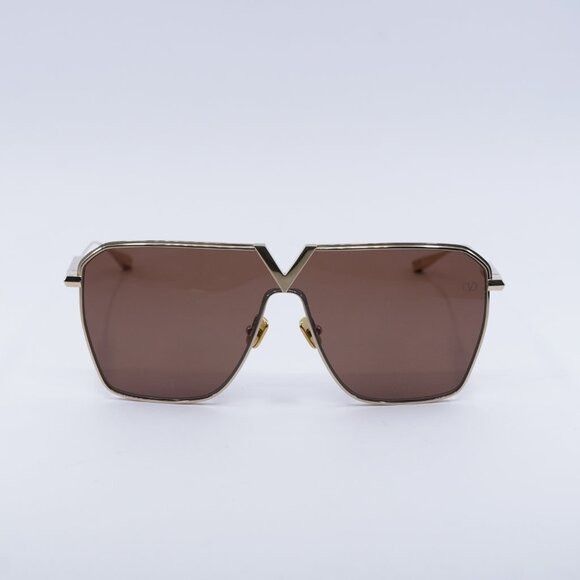 Valentino Valentino V-GOLDSHIELD VLS-137B Sunglasses Light Gold Shield Size ONE SIZE - 2 Thumbnail
