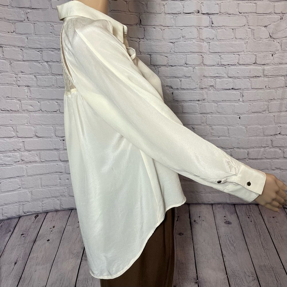Other Aryn K Silk Lace Ivory Long Sleeve Cut Out Blouse Size S Size S / US 4 / IT 40 - 4 Thumbnail