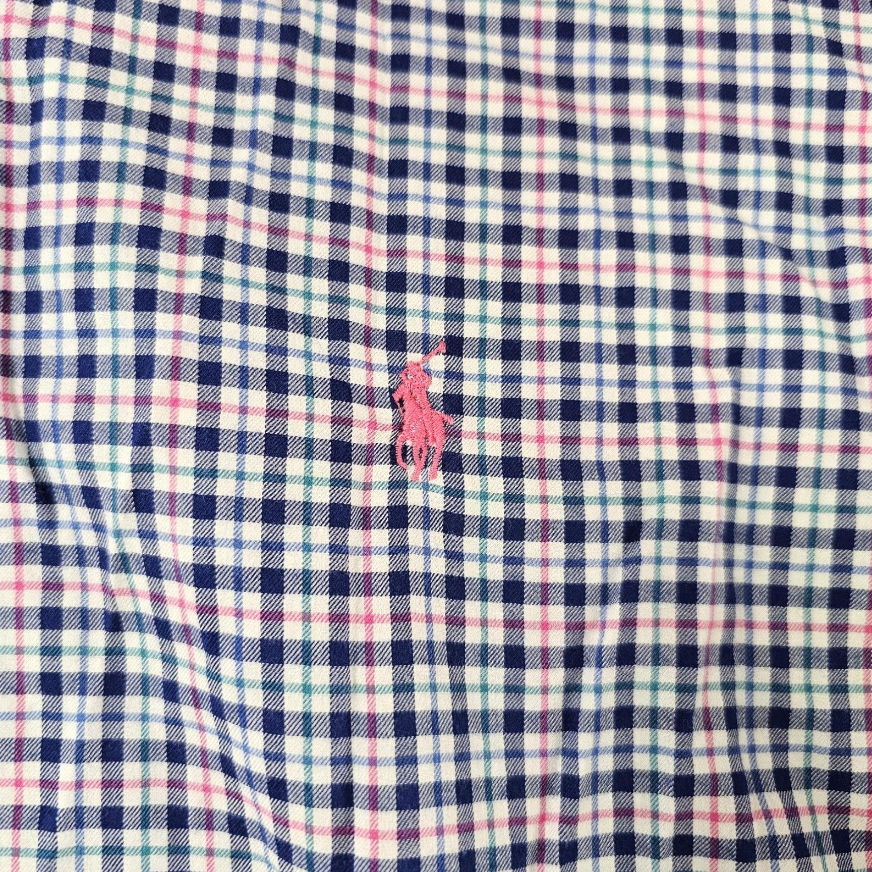Ralph Lauren Ralph Lauren Shirt Mens 3XB Big Blue Pink Plaid Button-Down Long Sleeve Shirt Size US XXL / EU 58 / 5 - 3 Thumbnail