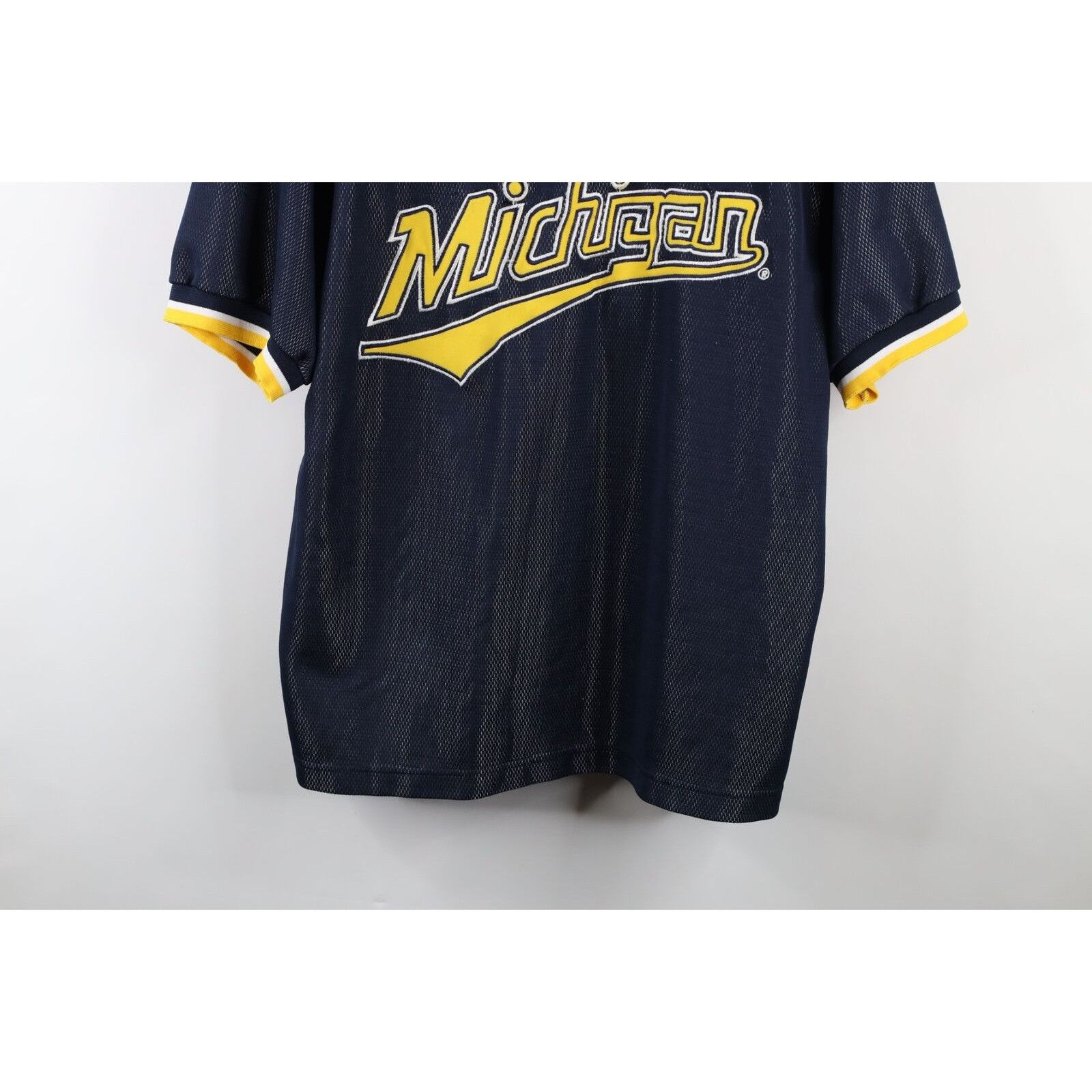 Vintage Vintage 90s Spell Out Script University of Michigan Polo Size US XL / EU 56 / 4 - 3 Thumbnail