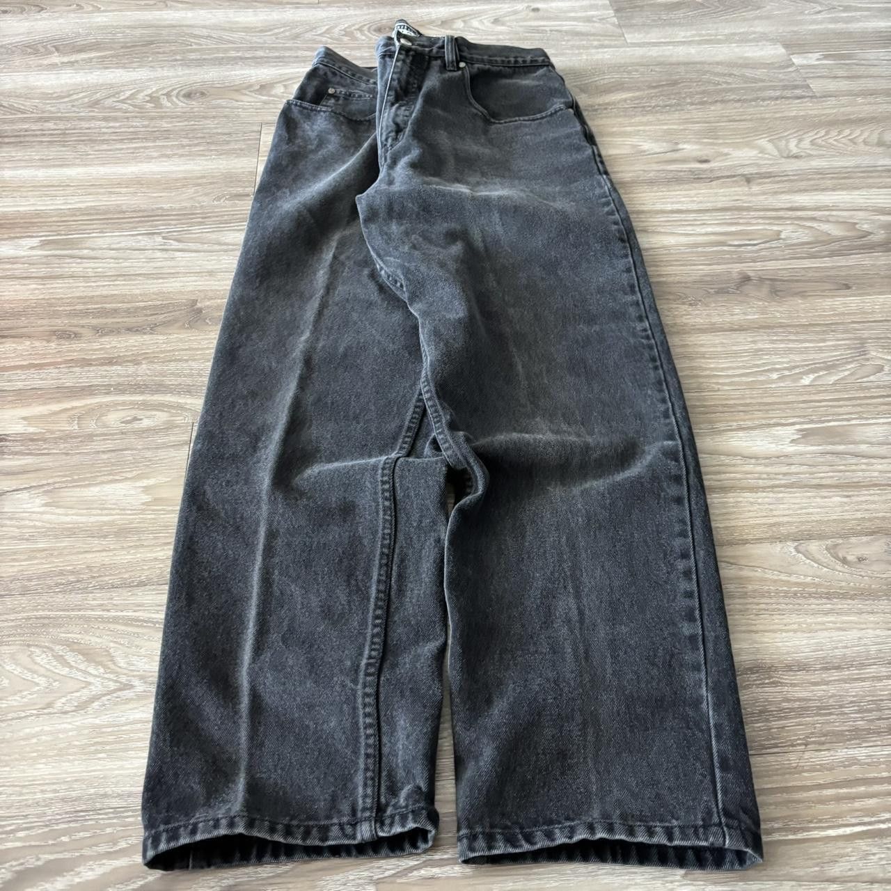 Japanese Brand Crazy Vintage 90s Black Grunge Essential Denim Jeans! 33x32 Size US 33 - 3 Thumbnail