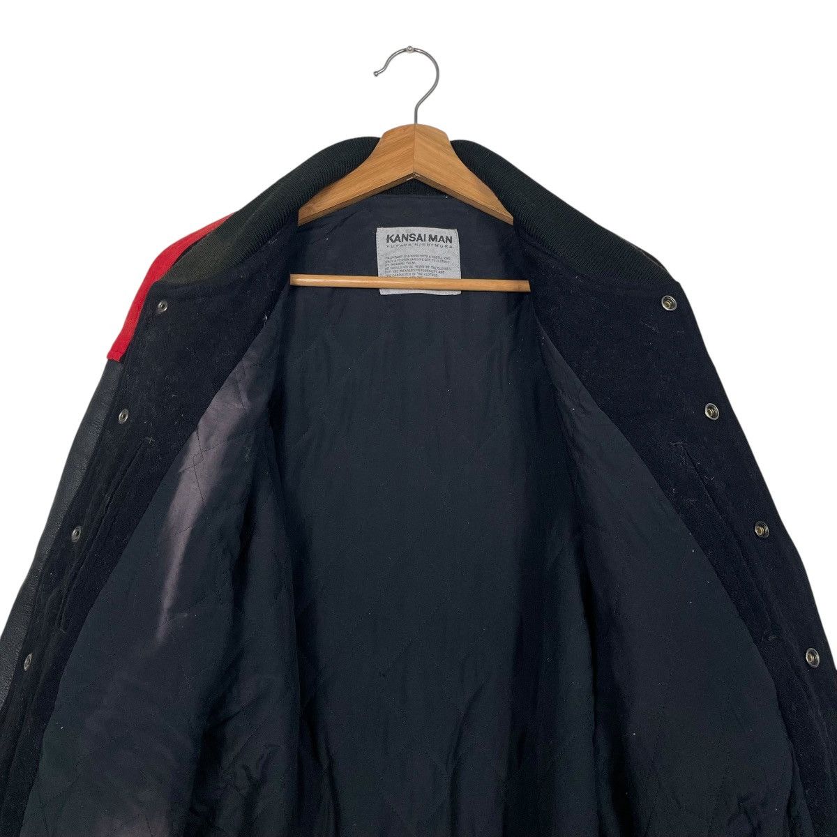 Kansai Yamamoto Vtg Kansai Man Yutaka Nishimura Leather Varsity Jacket Size US M / EU 48-50 / 2 - 12 Thumbnail