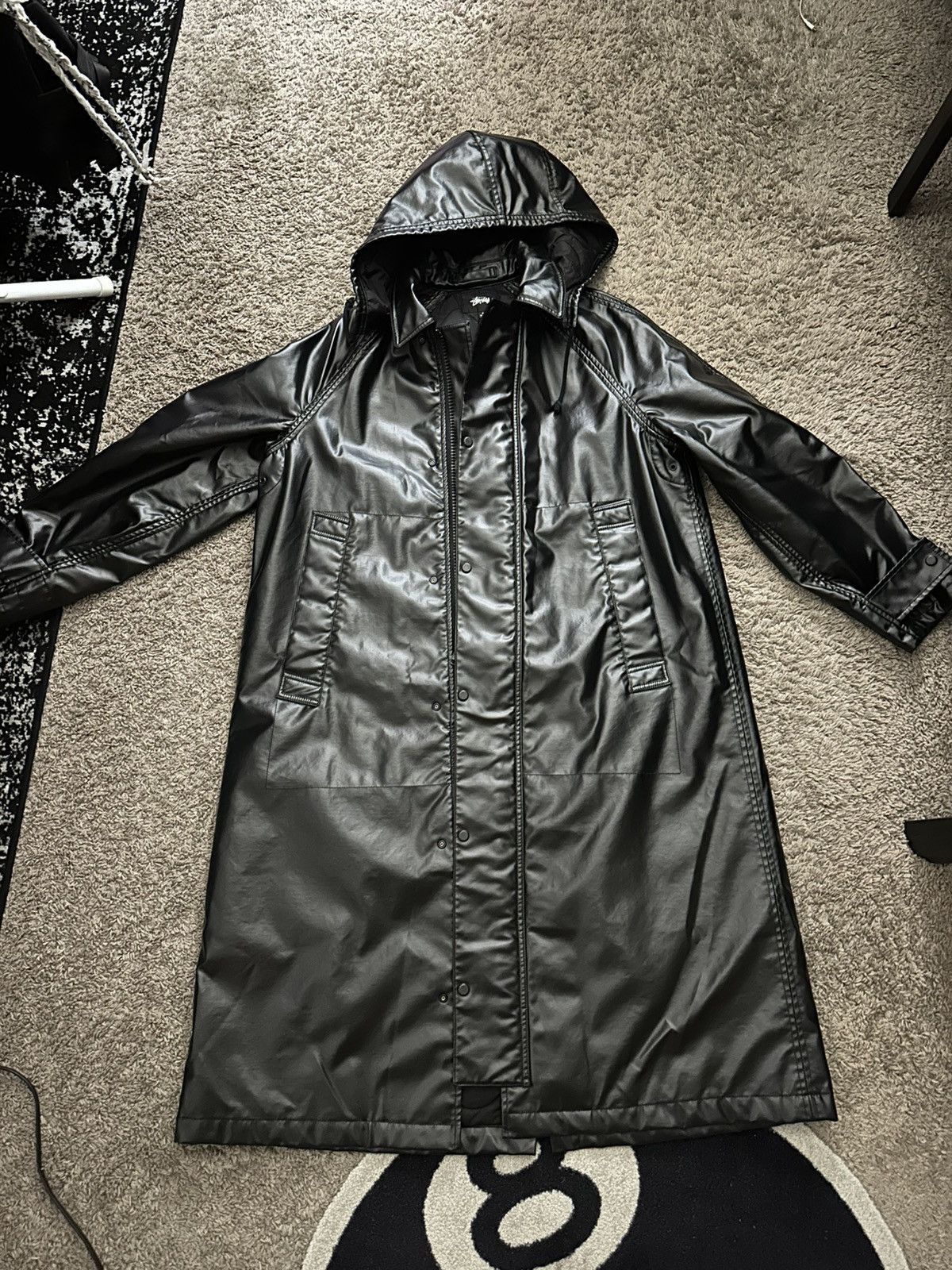 Stussy Micro Ripstop Down Parka in Black and Pink 800 full | Grailed