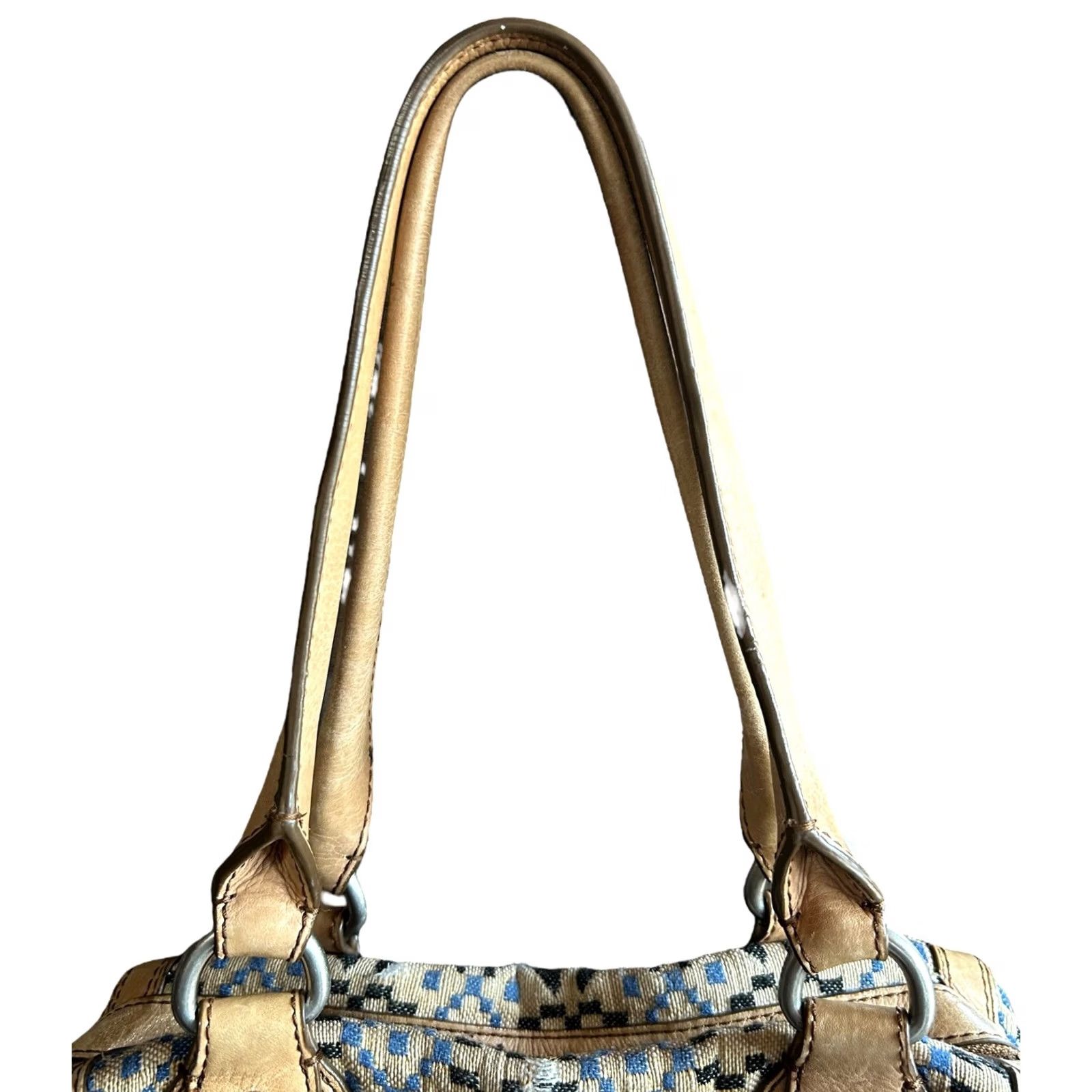 Fossil Fossil Marlow Satchel Fabric Leather Black Blue Accent Purse Handbag Women’s Size ONE SIZE - 6 Thumbnail