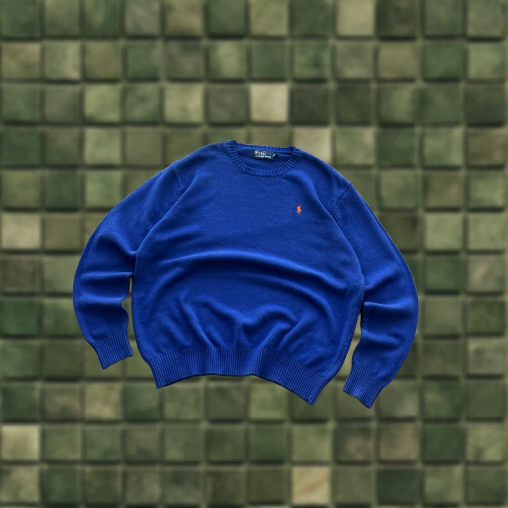 Polo Ralph Lauren Polo Ralph Lauren Sweater XL Men Blue Knitted Vintage Classic Pullover 90s Retro Preppy USA Style Streetwear Hype Casual Cotton Knit Size US XL / EU 56 / 4 - 1 Thumbnail