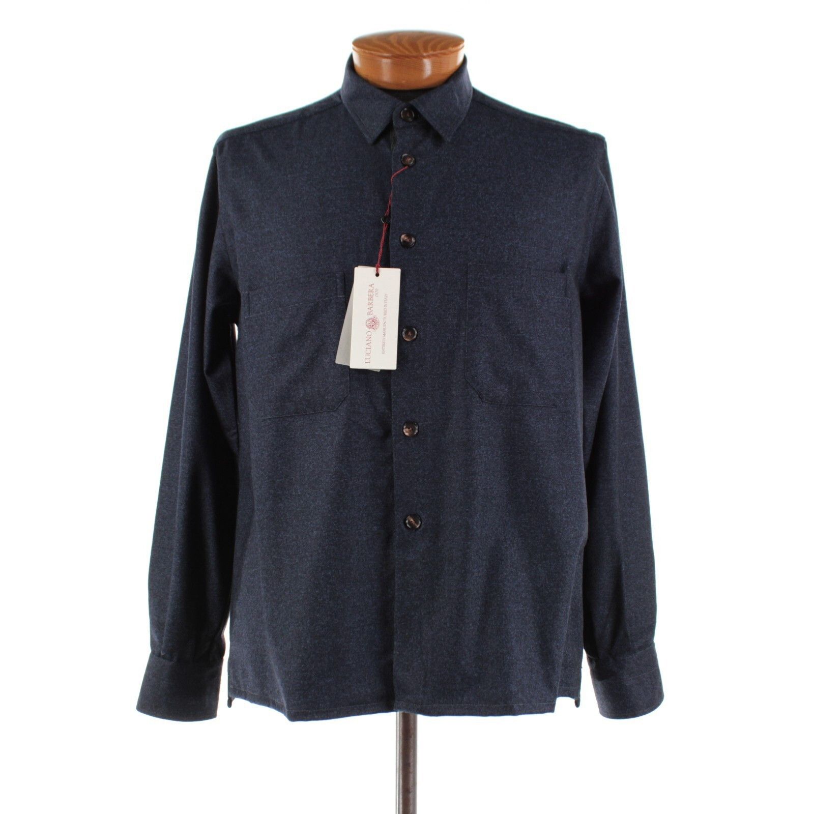 Luciano Barbera Luciano Barbera Overshirt Size L US In Blue Wool Size US L / EU 52-54 / 3 - 1 Thumbnail