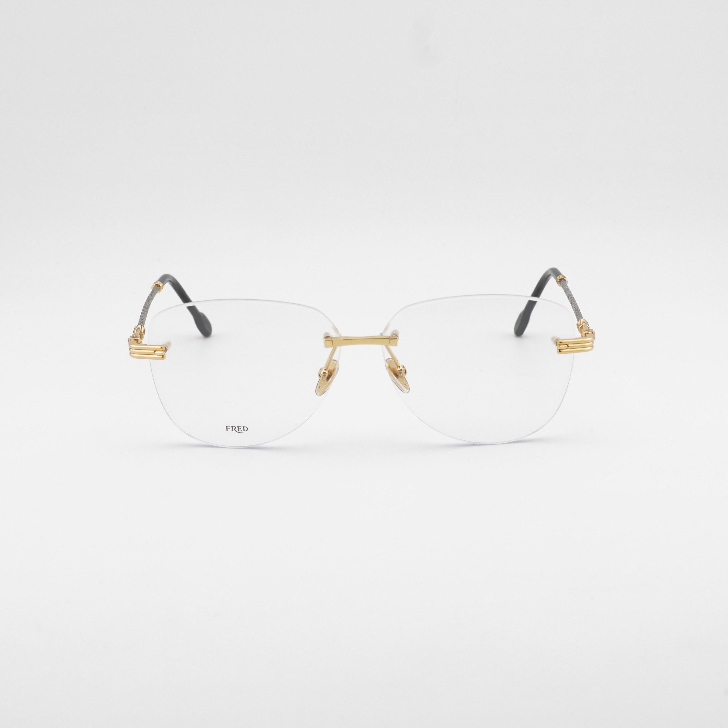 FRED Fred FG50043U 031 Rimless Eyeglasses Gold 61mm Aviator Frame Size ONE SIZE - 5 Thumbnail