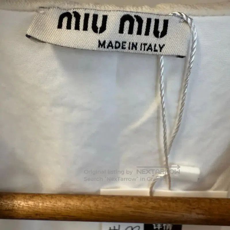 Miu Miu Miu Miu White Cotton Women's T-Shirt . Size M / US 6-8 / IT 42-44 - 4 Thumbnail