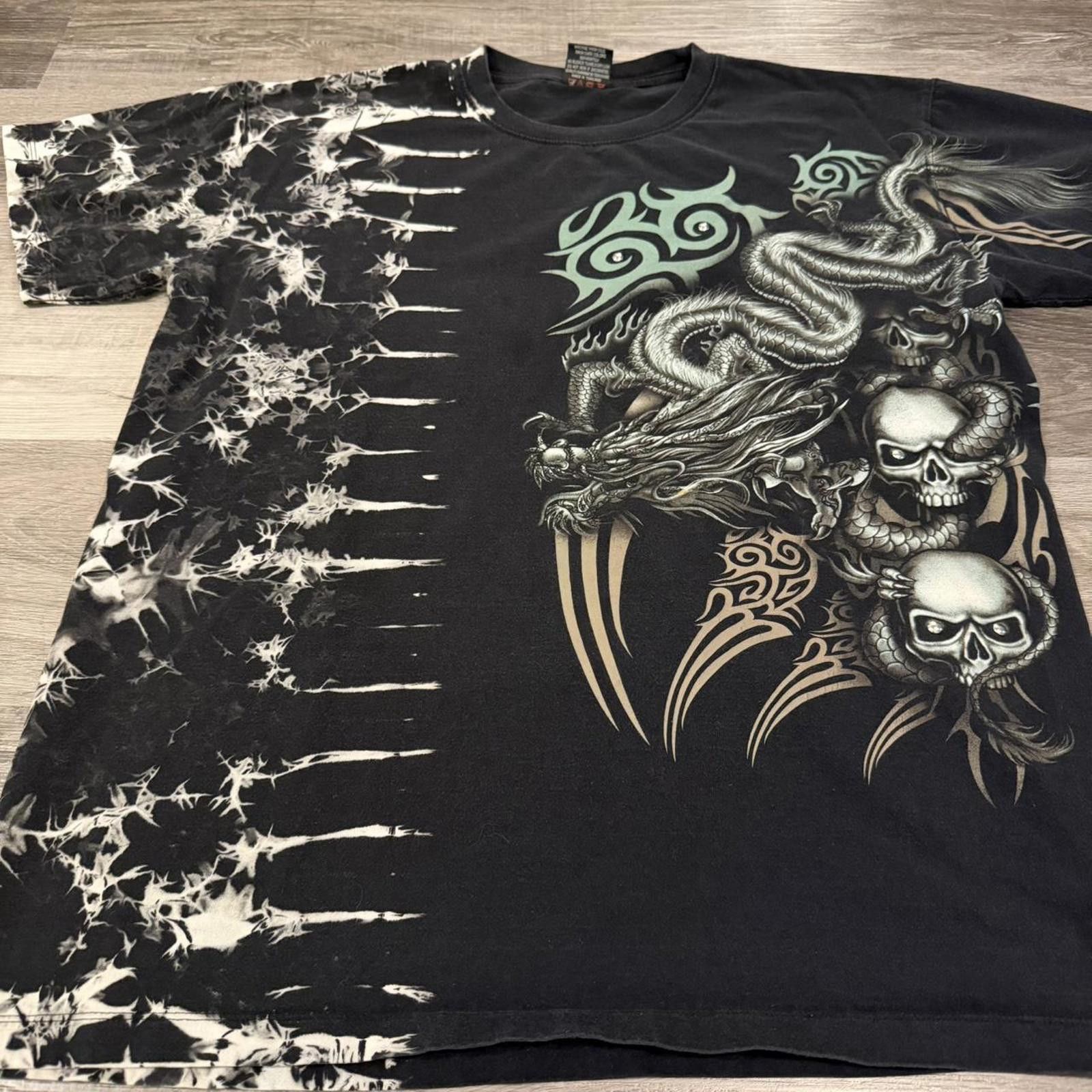 Other tribal skull all over print t shirt XL 00s Y2K Size US XL / EU 56 / 4 - 4 Thumbnail