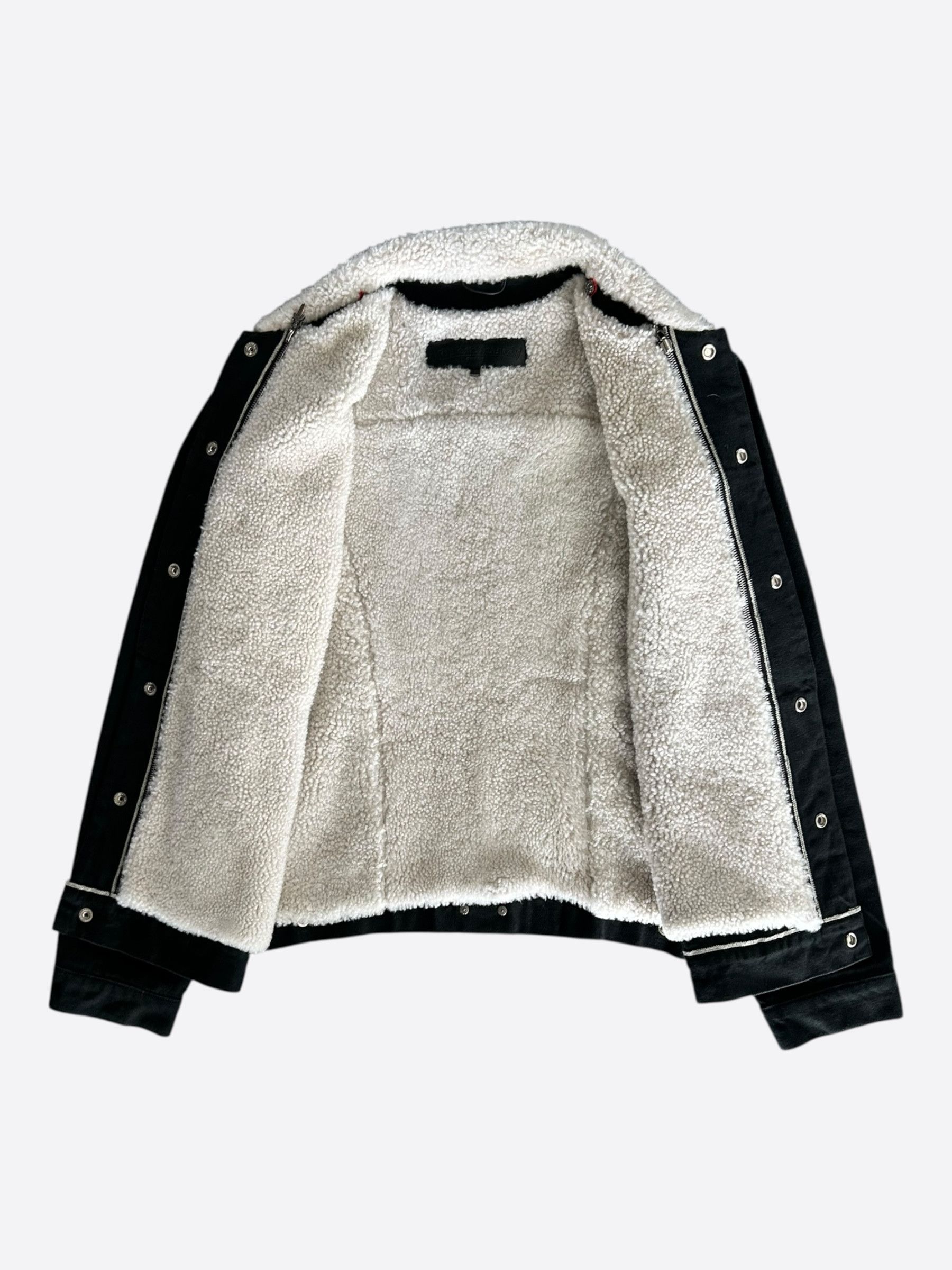 Chrome Hearts Chrome Hearts Black Shearling Denim Jacket Size US L / EU 52-54 / 3 - 3 Thumbnail