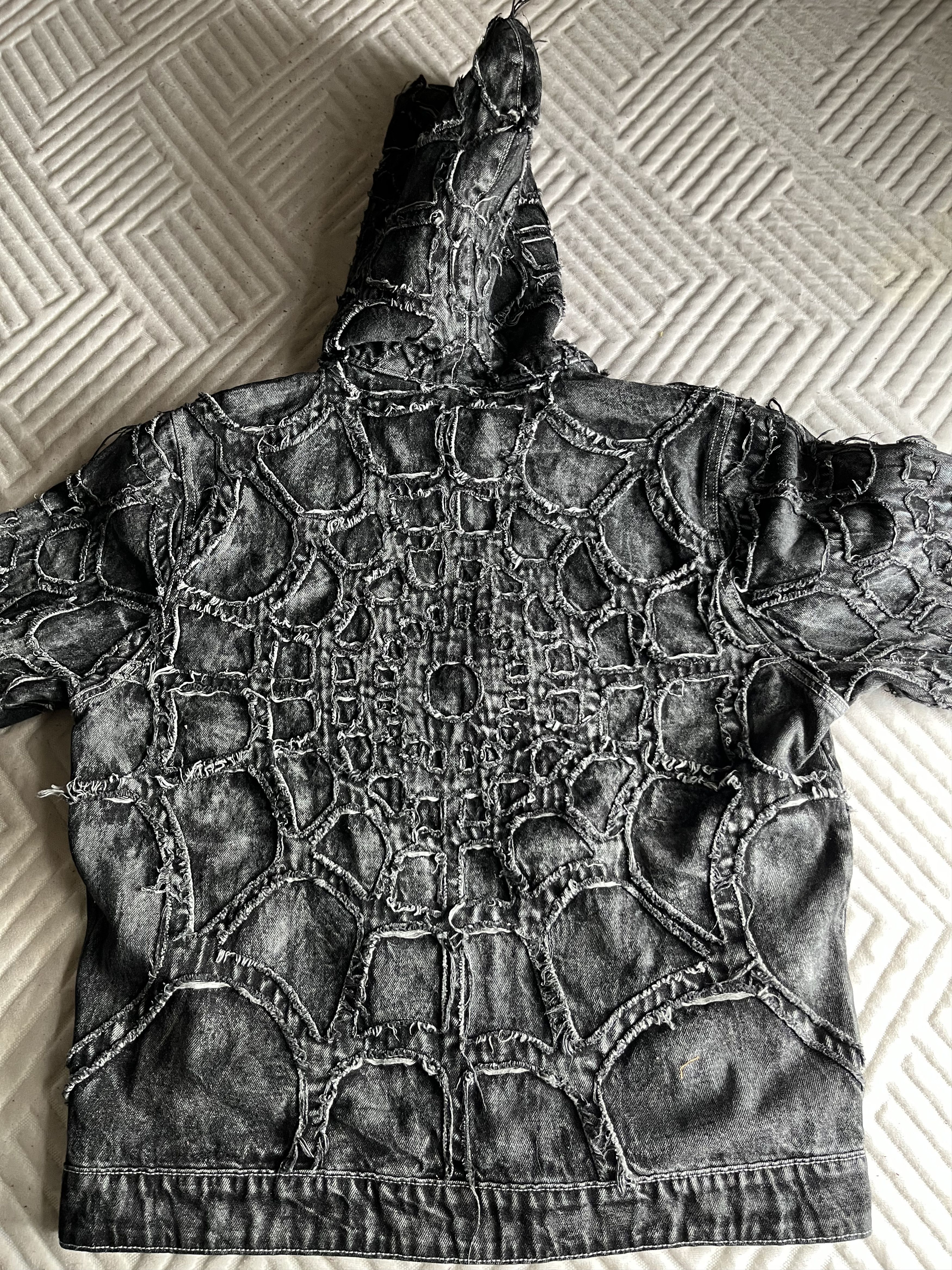 Revenge SPIDER WEB DENIM JACKET WAXED BLACK - MEDIUM Size US M / EU 48-50 / 2 - 2 Thumbnail