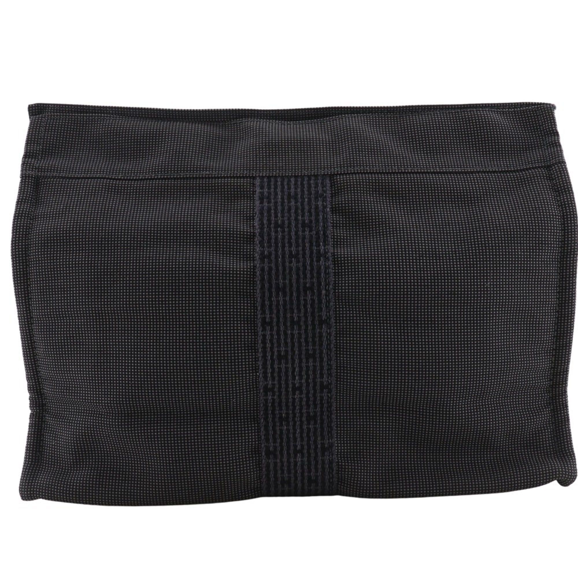 Hermes Hermes Herline Pouch MM - Pouch, Clutch Bag, Nylon Canvas, Gray, Zipper Closure, Unisex Size ONE SIZE - 1 Thumbnail