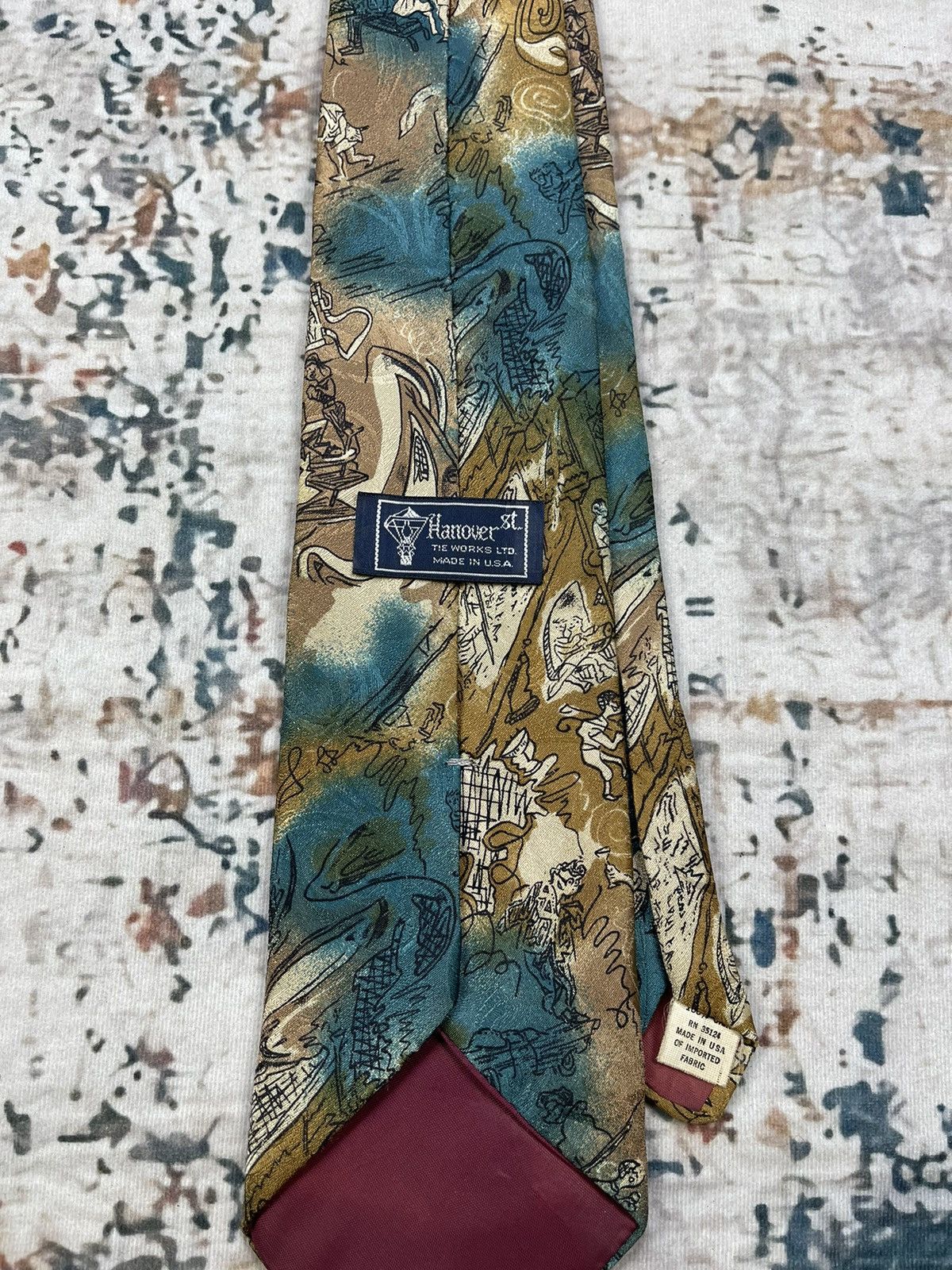 Hanover HANOVER FLOWING INK CARICATURE SILK TIE Size ONE SIZE - 5 Thumbnail