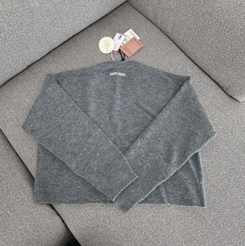 Miu Miu Gray Wool Pullover Sweater 0089