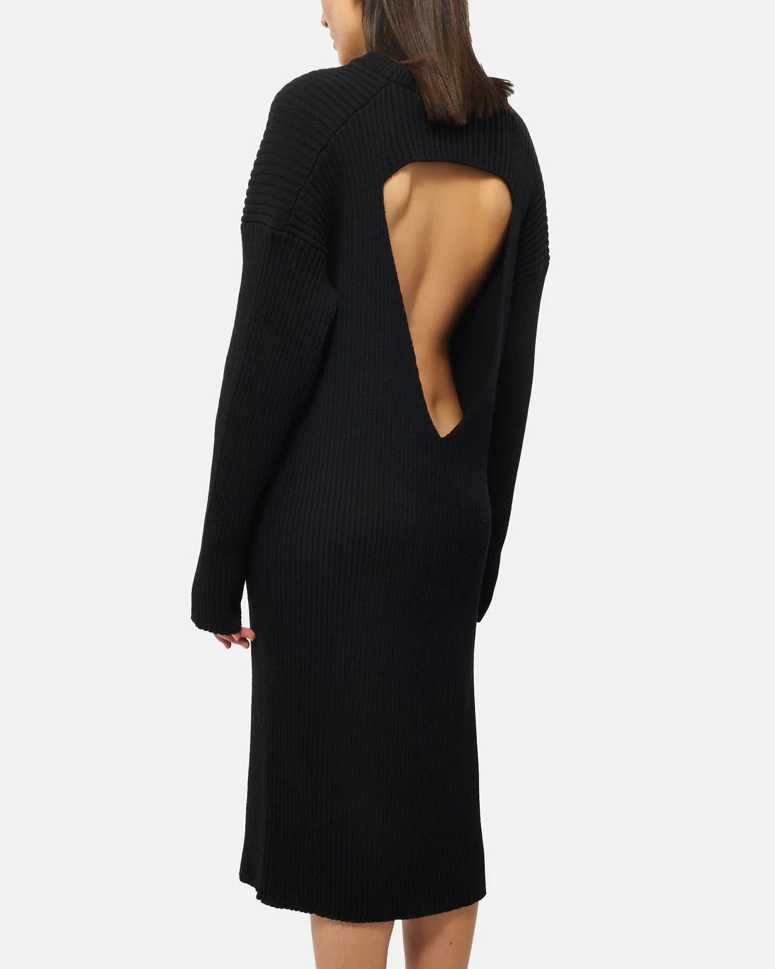 Bottega Veneta o1y0725 Midi Dress in Black Size XS / US 0-2 / IT 36-38 - 3 Thumbnail