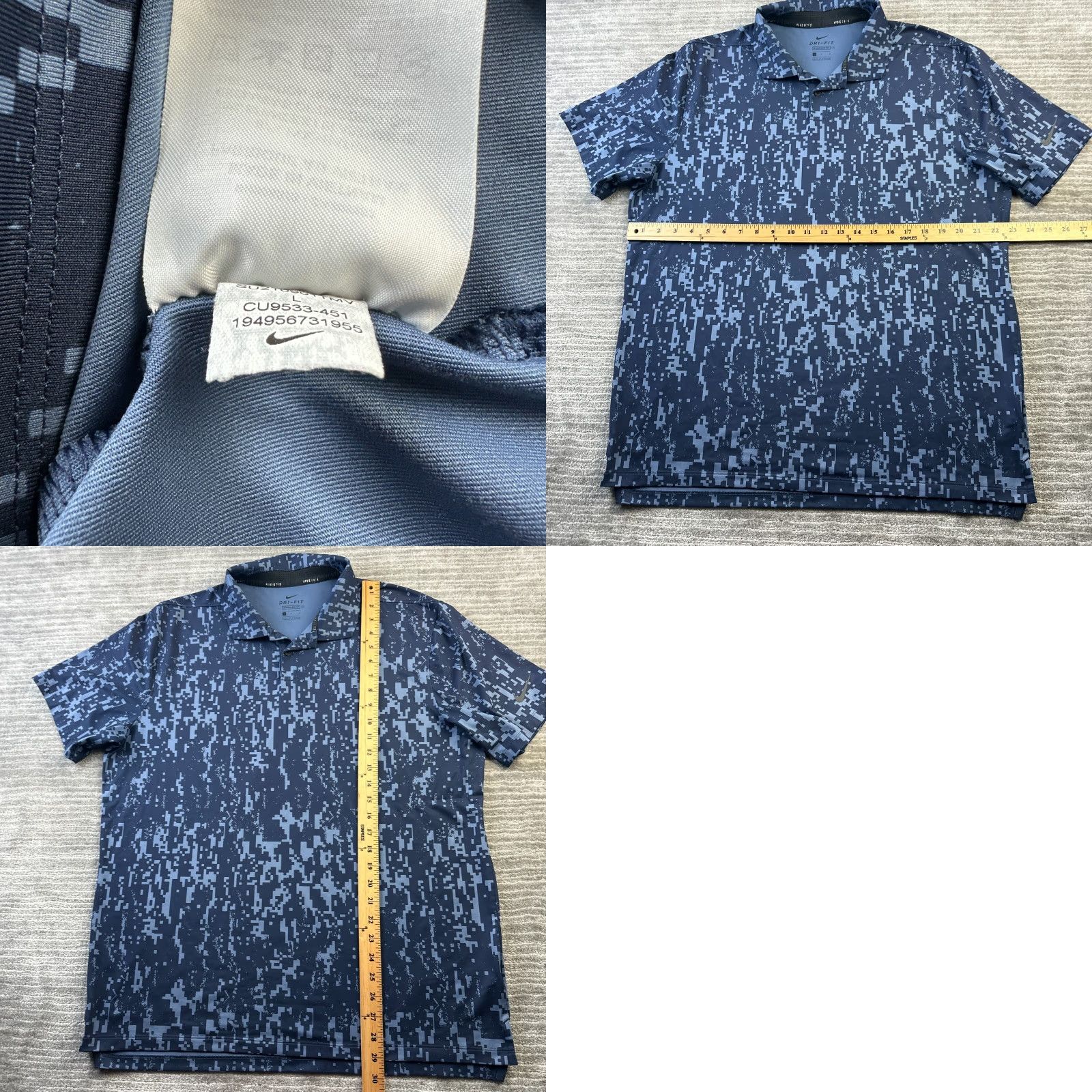 Nike Nike Polo Shirt Mens Large Blue Vapor Digital Camo Dri Fit Golf Geometric Shirt Polo Mens Large Blue Vapor Digital Camo Dri Fit Geometric Size US L / EU 52-54 / 3 - 8 Thumbnail