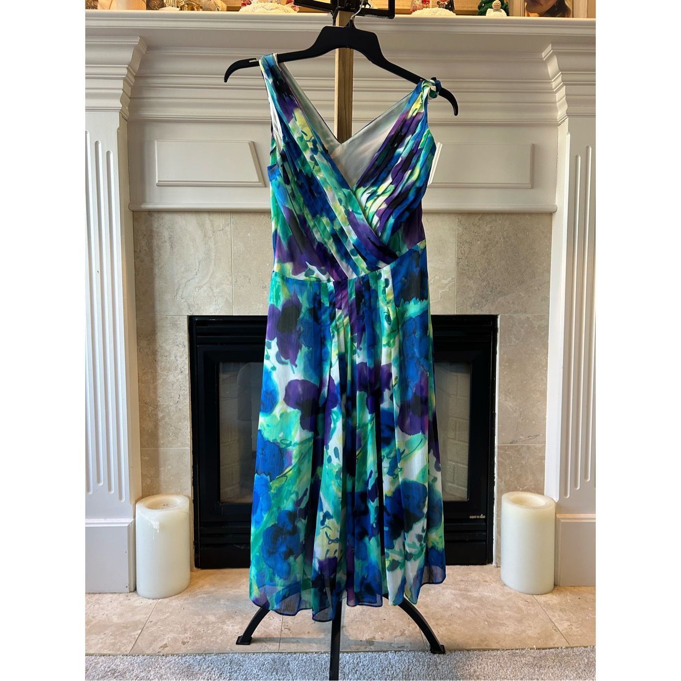 Anne Klein Women’s Size 10 Blueberry Colorful Pleated Fully