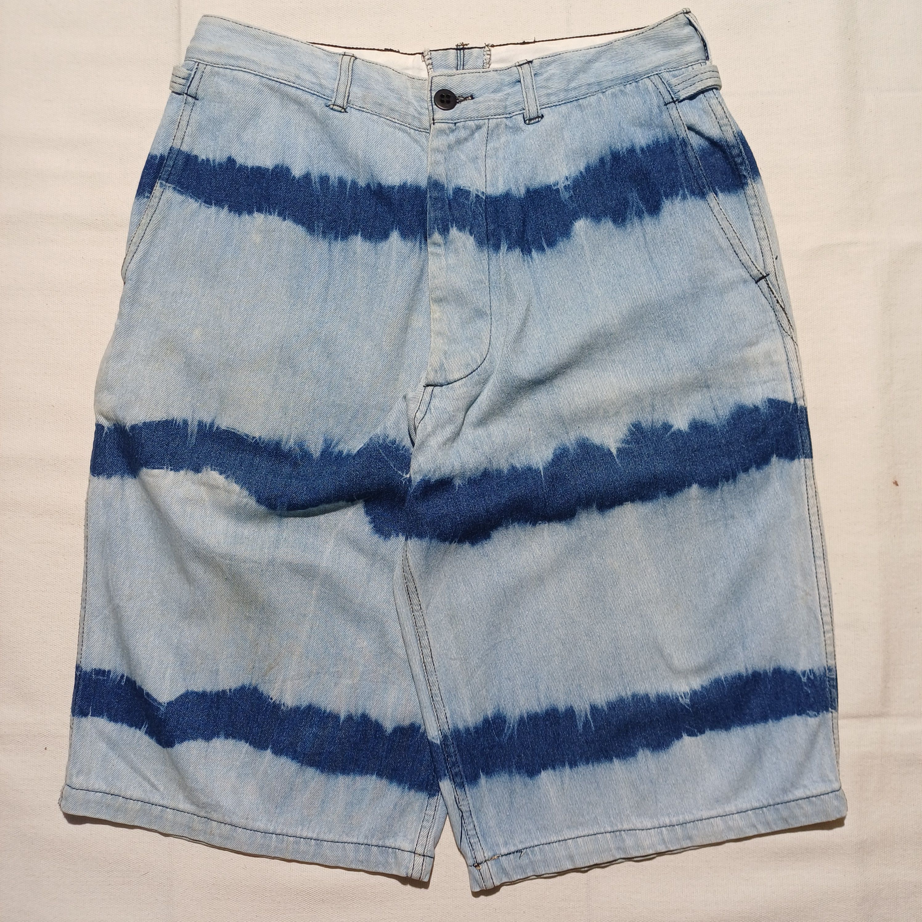 Japanese Brand Tie Dye Denim Short Pants C.A.B Clothing Japan Size US 32 / EU 48 - 1 Thumbnail