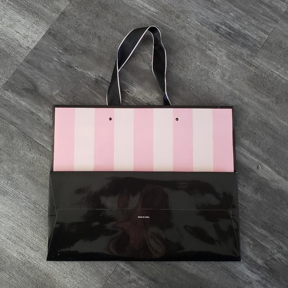 Designer Pink Black Striped VS Storage M Tote Size ONE SIZE - 2 Thumbnail
