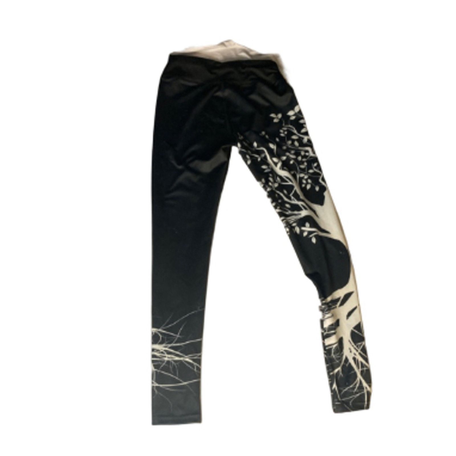 Other Tree of Life Yoga Leggings Black White Graphic Print M Size 26" / US 2 / IT 38 - 2 Thumbnail