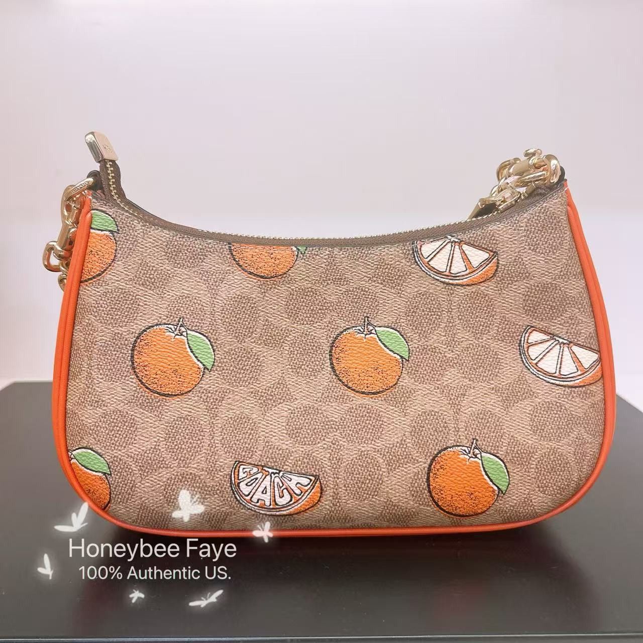 Coach Teri Shoulder Bag In Signature With Orange Print CAL80 Size ONE SIZE - 3 Thumbnail