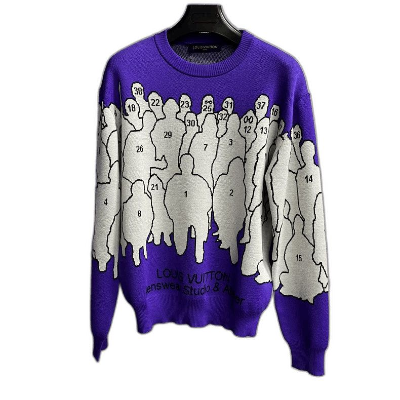 Louis Vuitton Louis Vuitton Purple Cartoon Logo Sweater Size US XXL / EU 58 / 5 - 1 Thumbnail