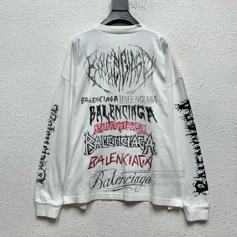 Balenciaga Balenciaga Limited Totem Full Print Logo White Graffiti Sp Size US M / EU 48-50 / 2 - 2 Thumbnail