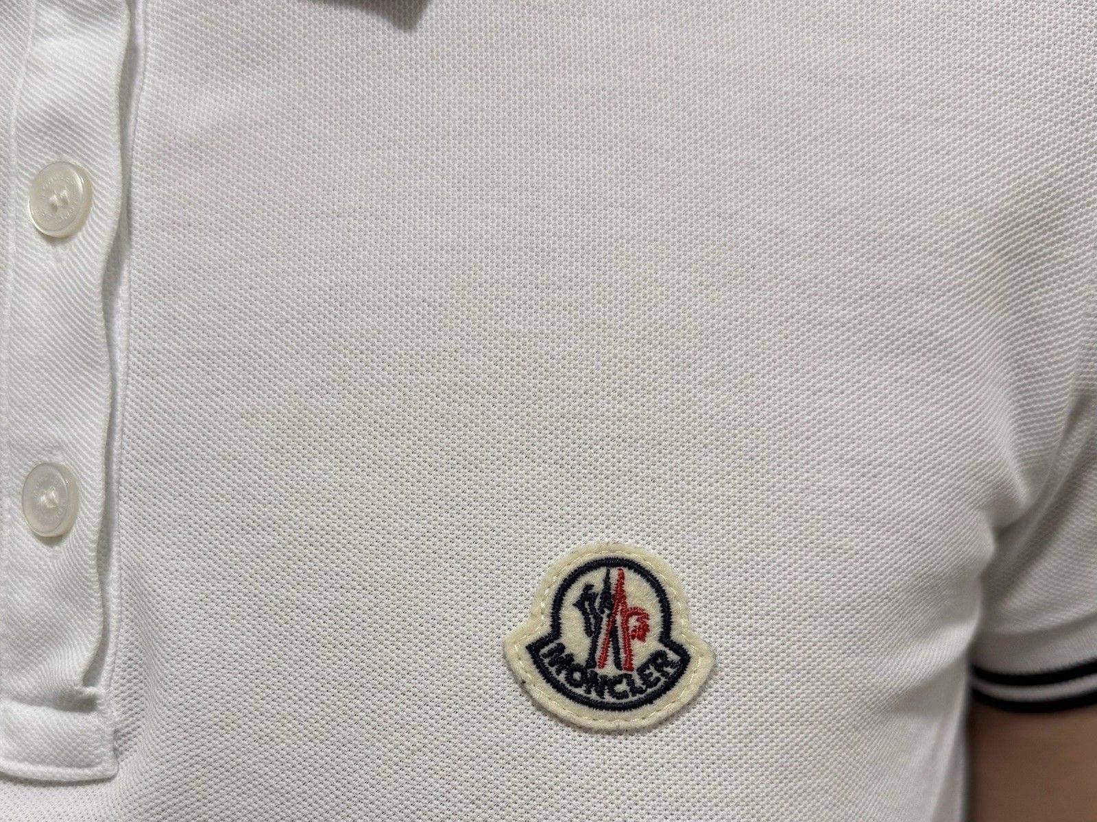 Moncler DDP Moncler Womens Polo White Maglia Logo Top Cotton size XS Size XS / US 0-2 / IT 36-38 - 6 Thumbnail