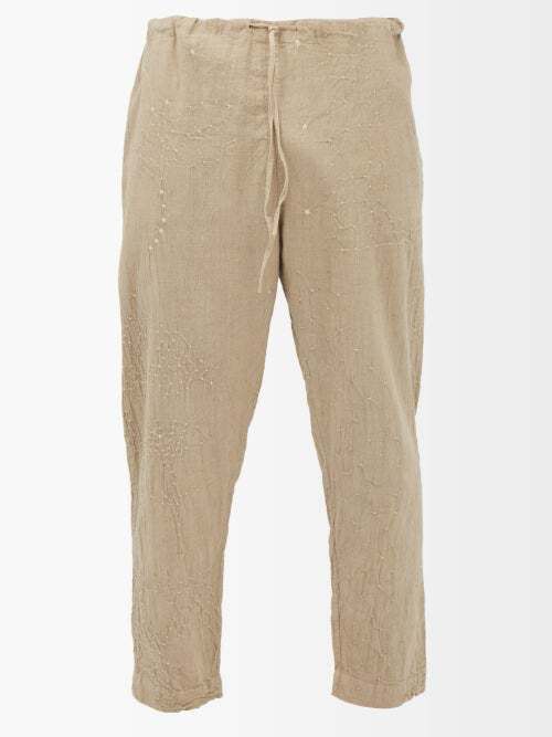 11.11 Bandhani tie-dye cotton-khadi trousers