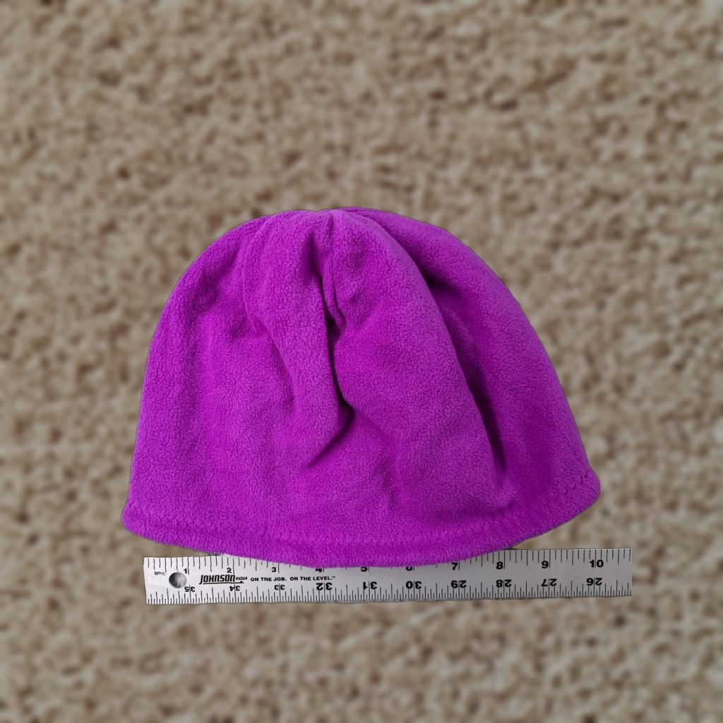 Vintage Beanie One Size Purple White Knit Lined Acrylic Polyester Snow Ski Womens Size ONE SIZE - 1 Thumbnail