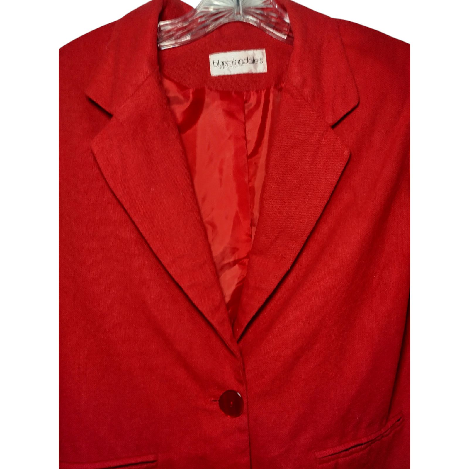 Bloomingdale's Bloomingdales Linen Blazer Jacket Shoulder Pads Red Size PM Size M / US 6-8 / IT 42-44 - 6 Thumbnail