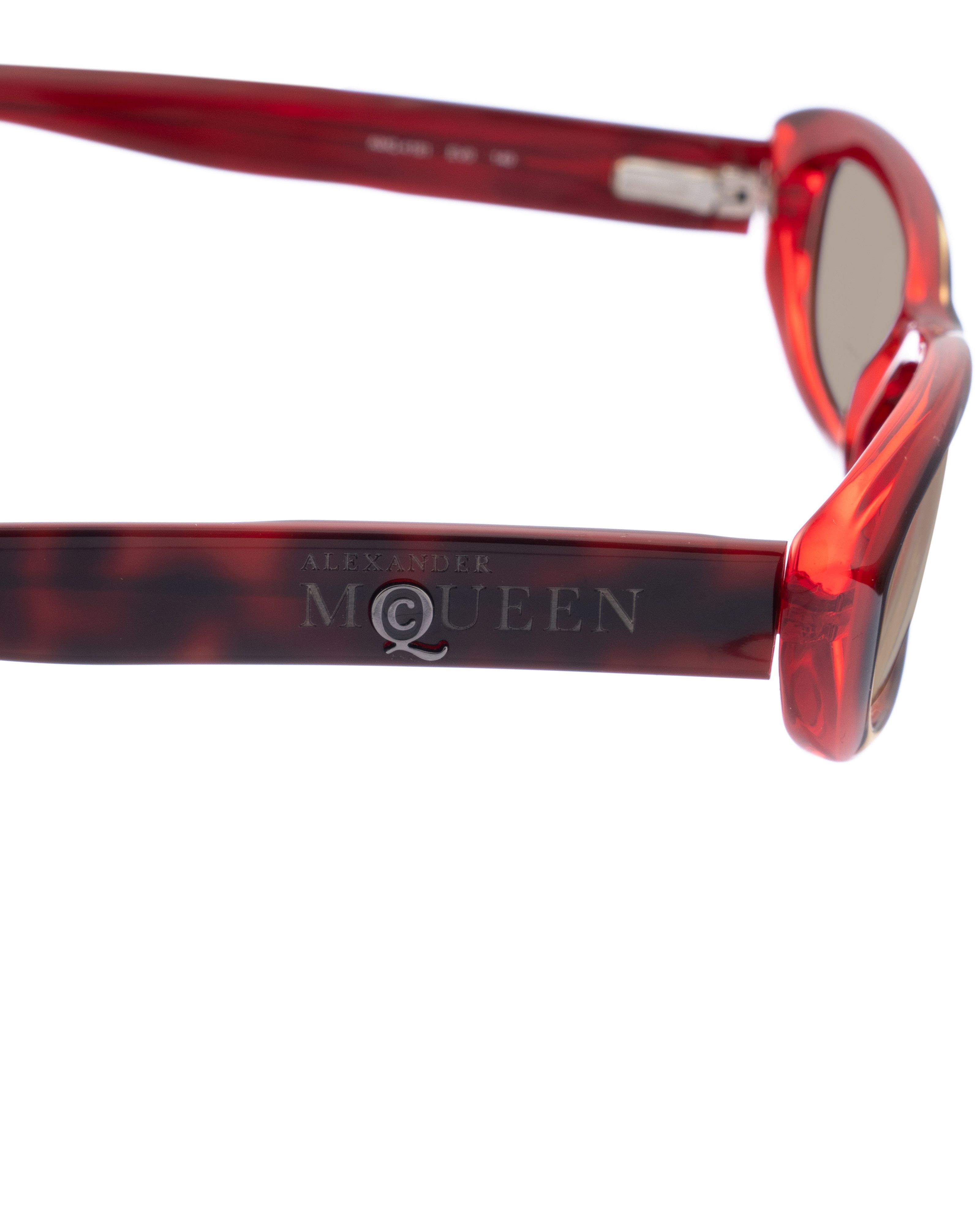 Alexander McQueen Alexander McQueen 90s Dark Red CatEye Transparent Sunglasses Size ONE SIZE - 1 Thumbnail