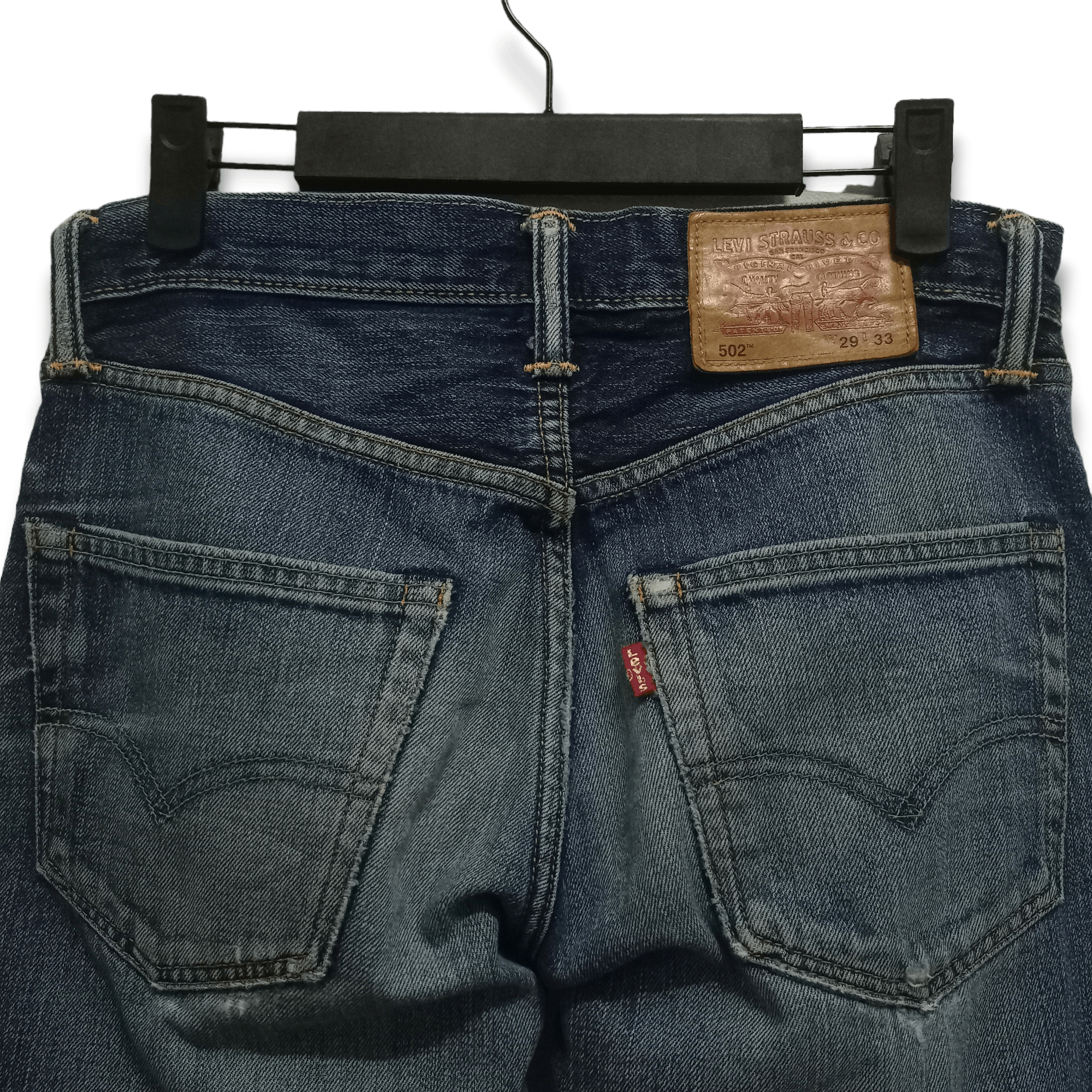 Levi's × Levi's Vintage Clothing Vintage Levis 502 Blue Wash Distressed Loose Jeans 30x27 Size US 30 / EU 46 - 6 Thumbnail
