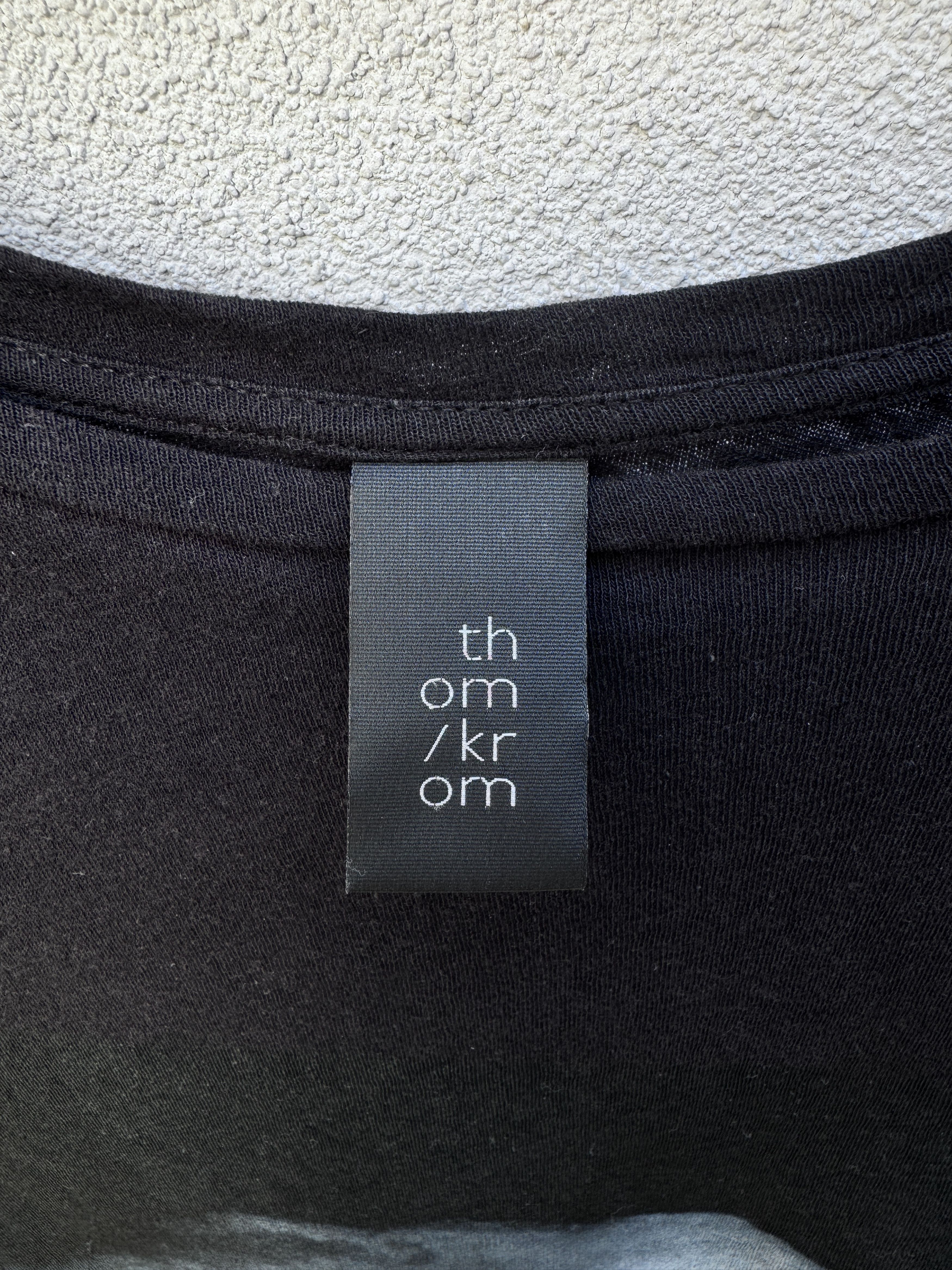 Thom Krom Thom Krom Black Cotton Linen Unisex TShirt Thunder Print S Size S / US 4 / IT 40 - 3 Thumbnail