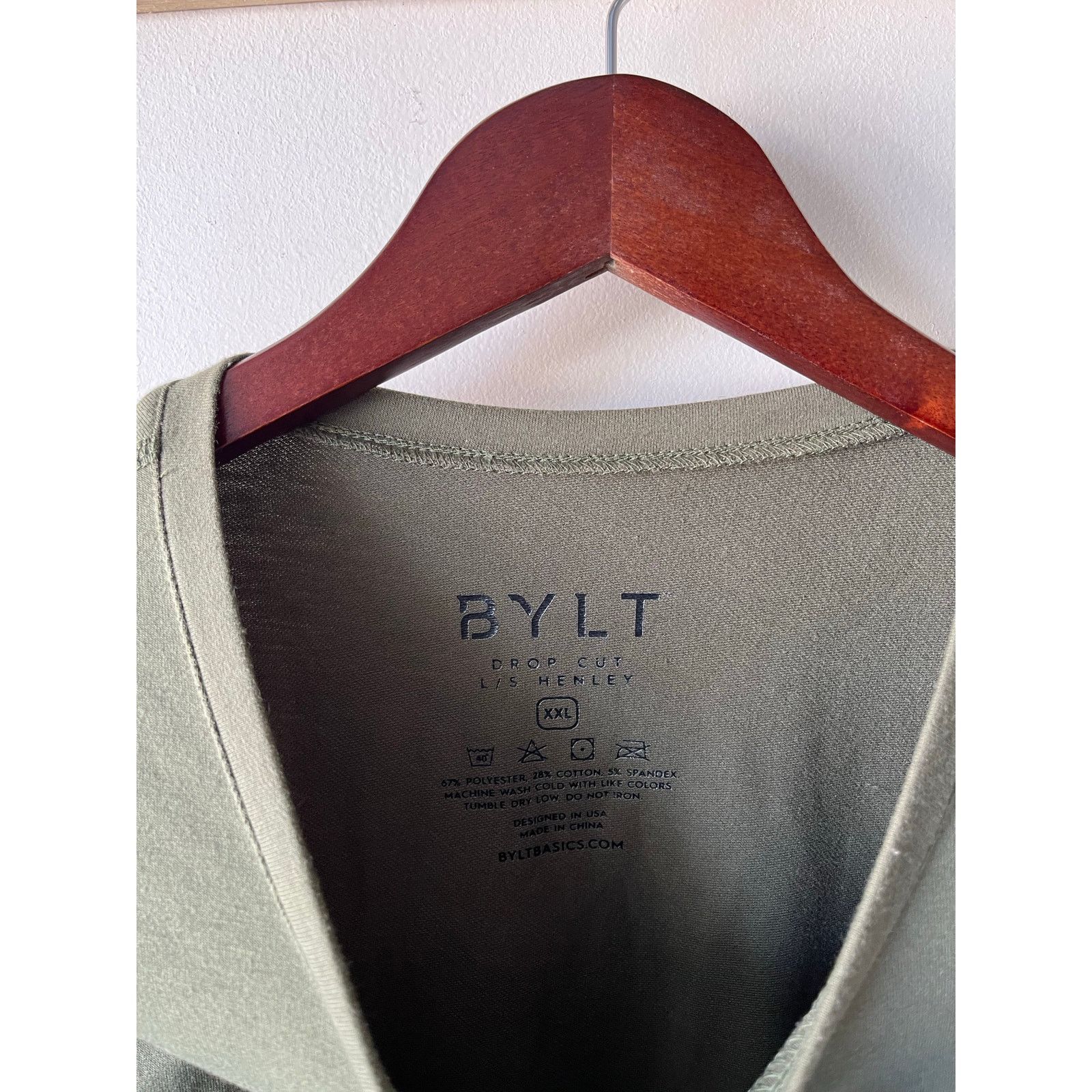 BYLT Premium Basics BYLT Basics Drop-Cut Henley Shirt Mens Green Lux Size 2XL Size US XXL / EU 58 / 5 - 5 Thumbnail