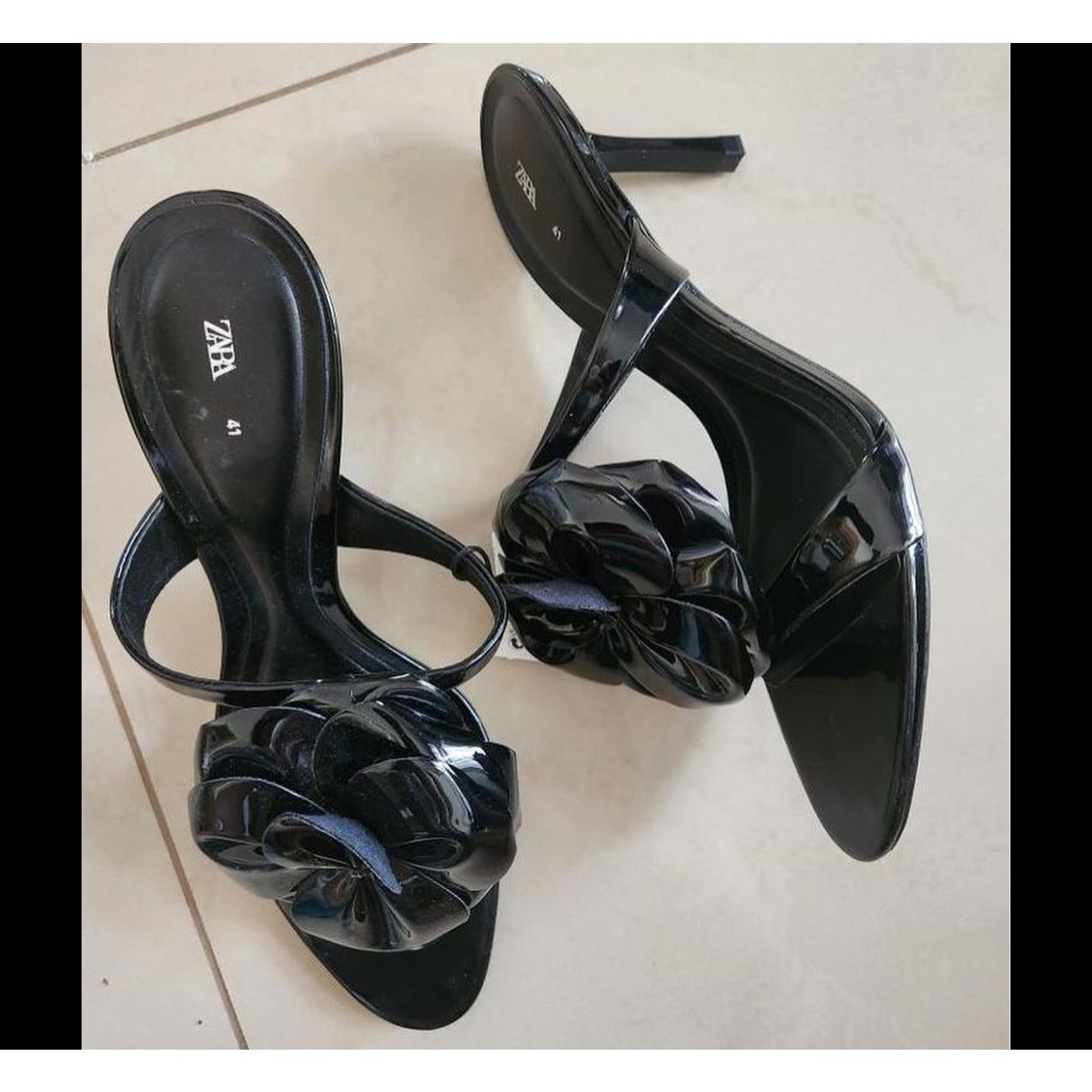 Zara ZARA Rosette Heels Strappy Sandals Feminine Statement Shoes Size US 7.5 / IT 37.5 - 12 Thumbnail