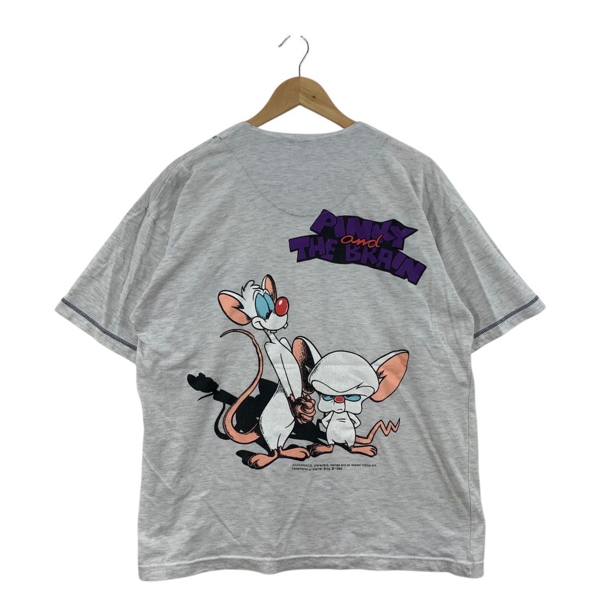 Vintage Vintage 1994 PINKY And THE BRAIN Animaniacs Warner Tshirt Size US L / EU 52-54 / 3 - 4 Thumbnail