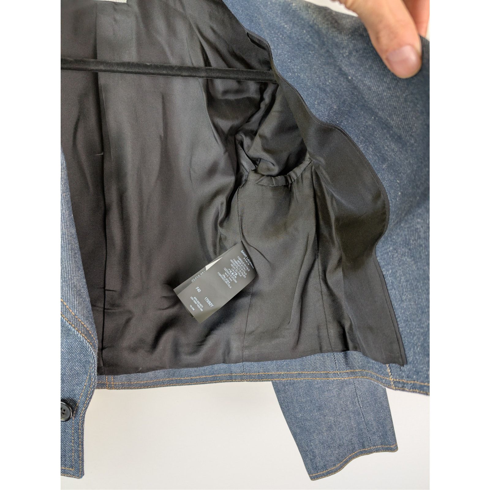 Saint Laurent Paris o1rshd1 Veste Jean Tailleur tailored denim jacket Deep Blue Size M / US 6-8 / IT 42-44 - 8 Thumbnail