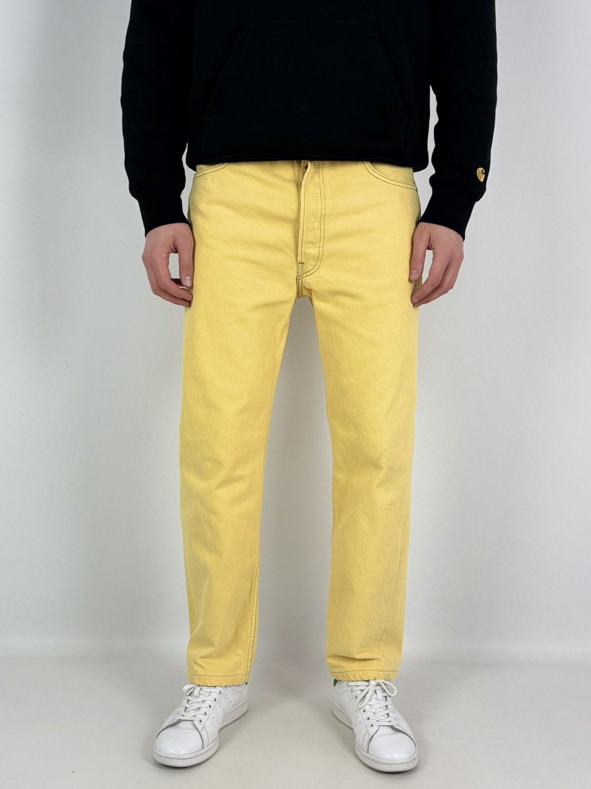 Levi's 1990’s Distressed Levi’s 501xx Yellow Denim Jeans Pants Size US 36 / EU 52 - 1 Thumbnail