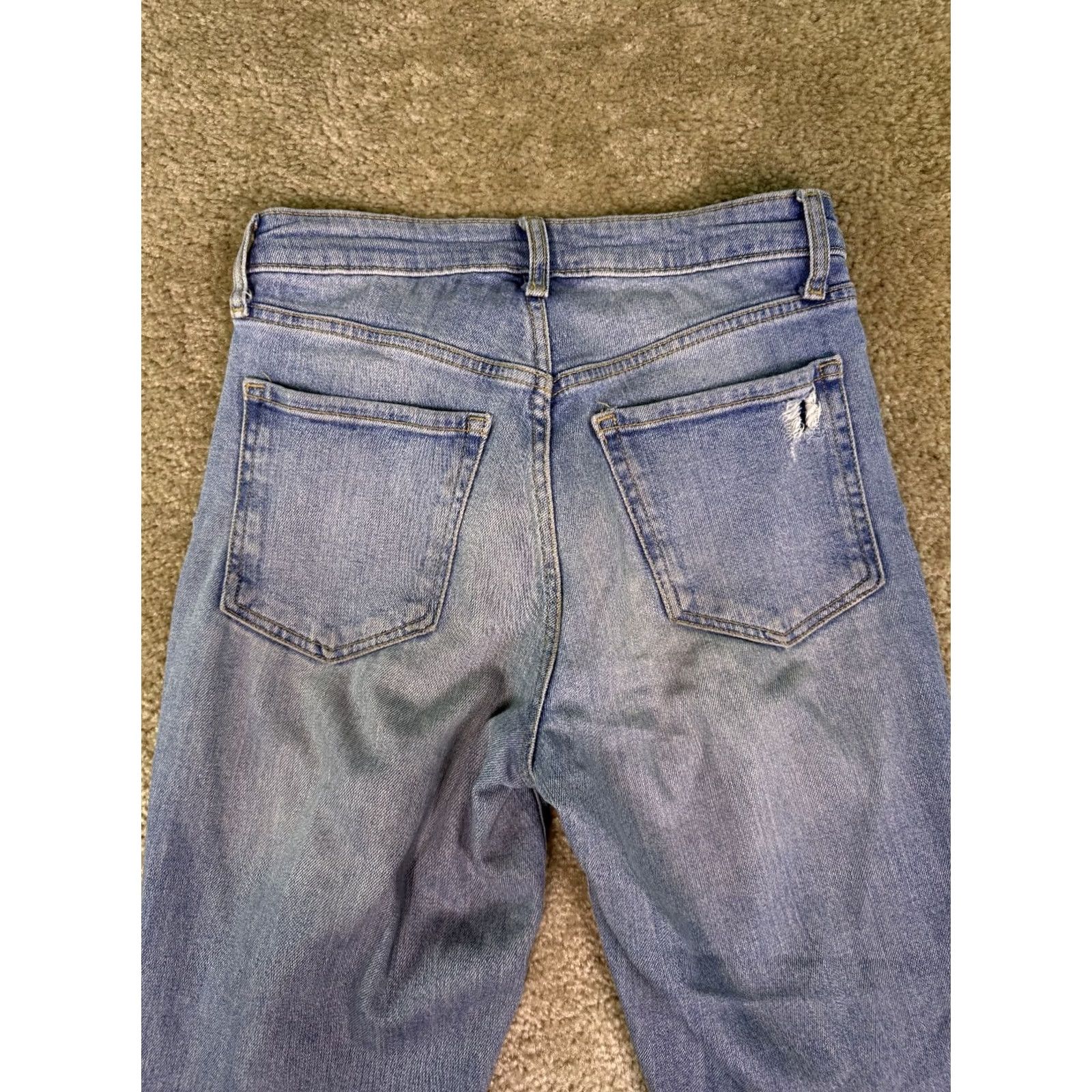 Old Navy Old Navy Women's Straight Jeans Size 2 Blue Denim Raw Hem Size 26" / US 2 / IT 38 - 5 Thumbnail